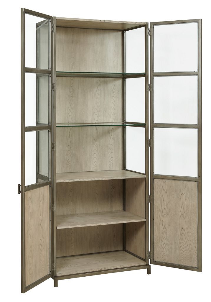 American Drew West Fork Blackwell Display Cabinet in Aged Taupe