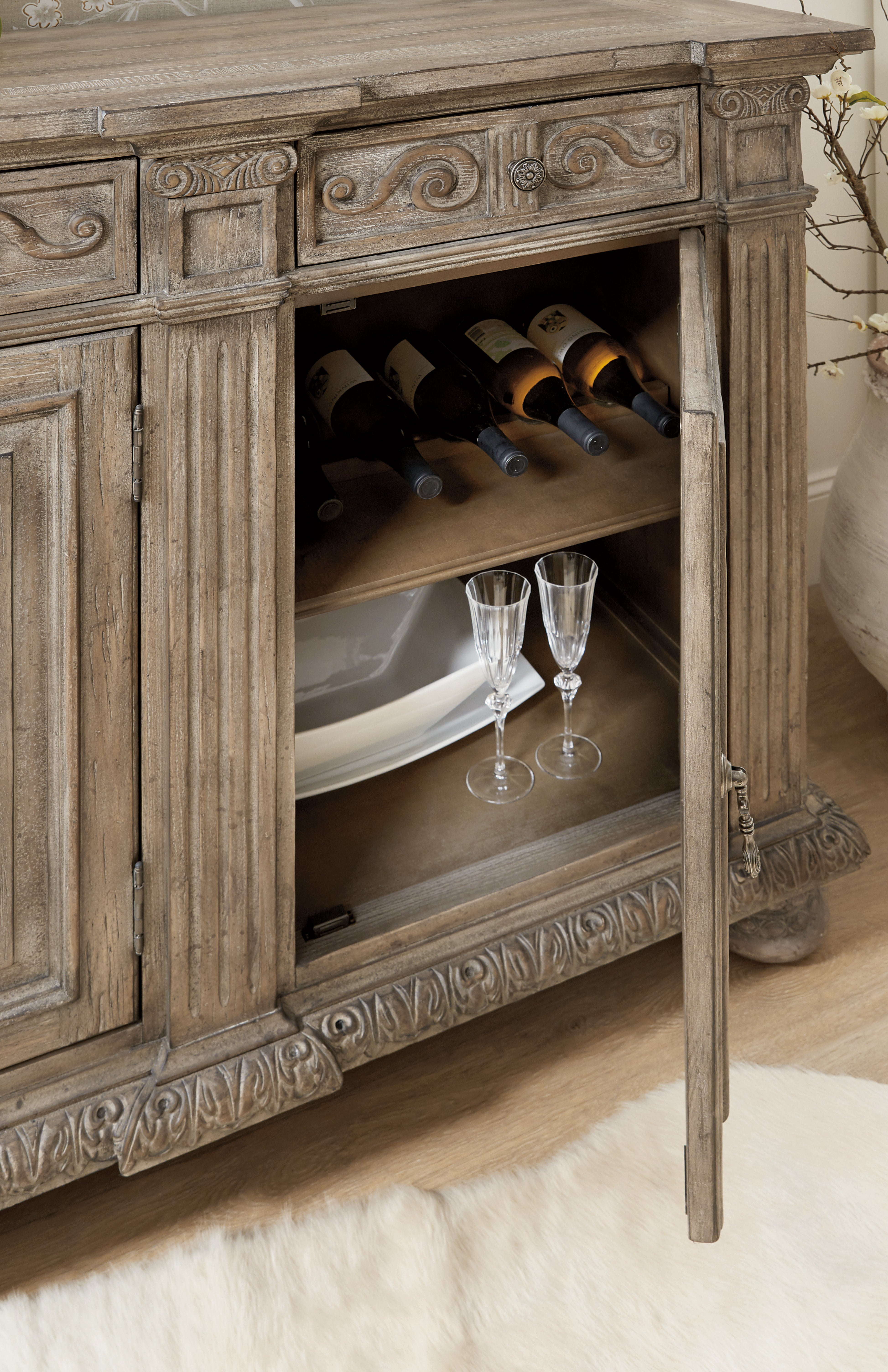 Hooker Furniture Castella 72in Credenza in Light Brown