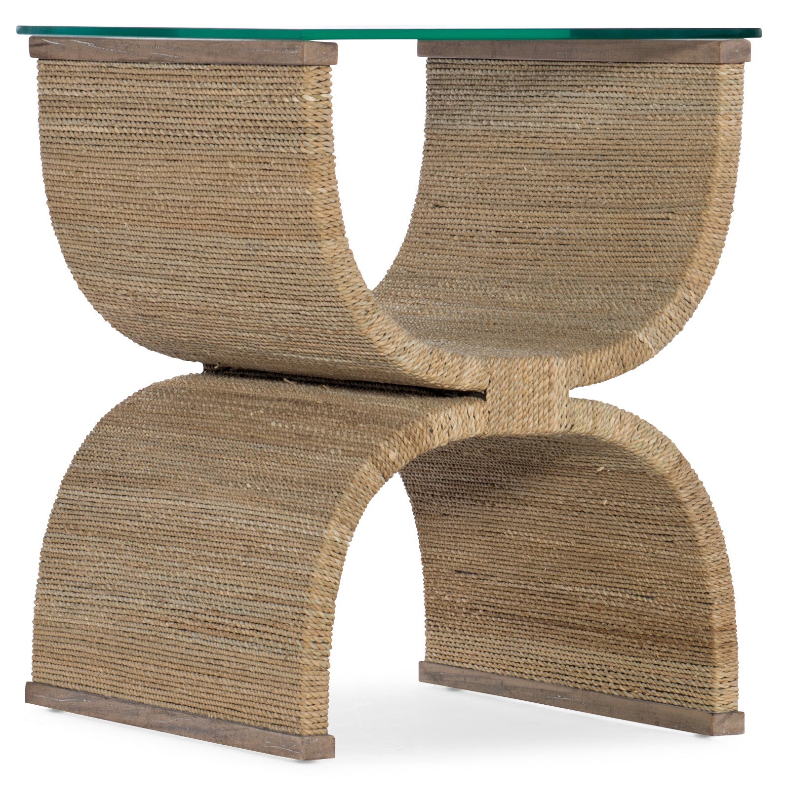 Hooker Furniture Melange Lenny Woven End Table in Light Brown