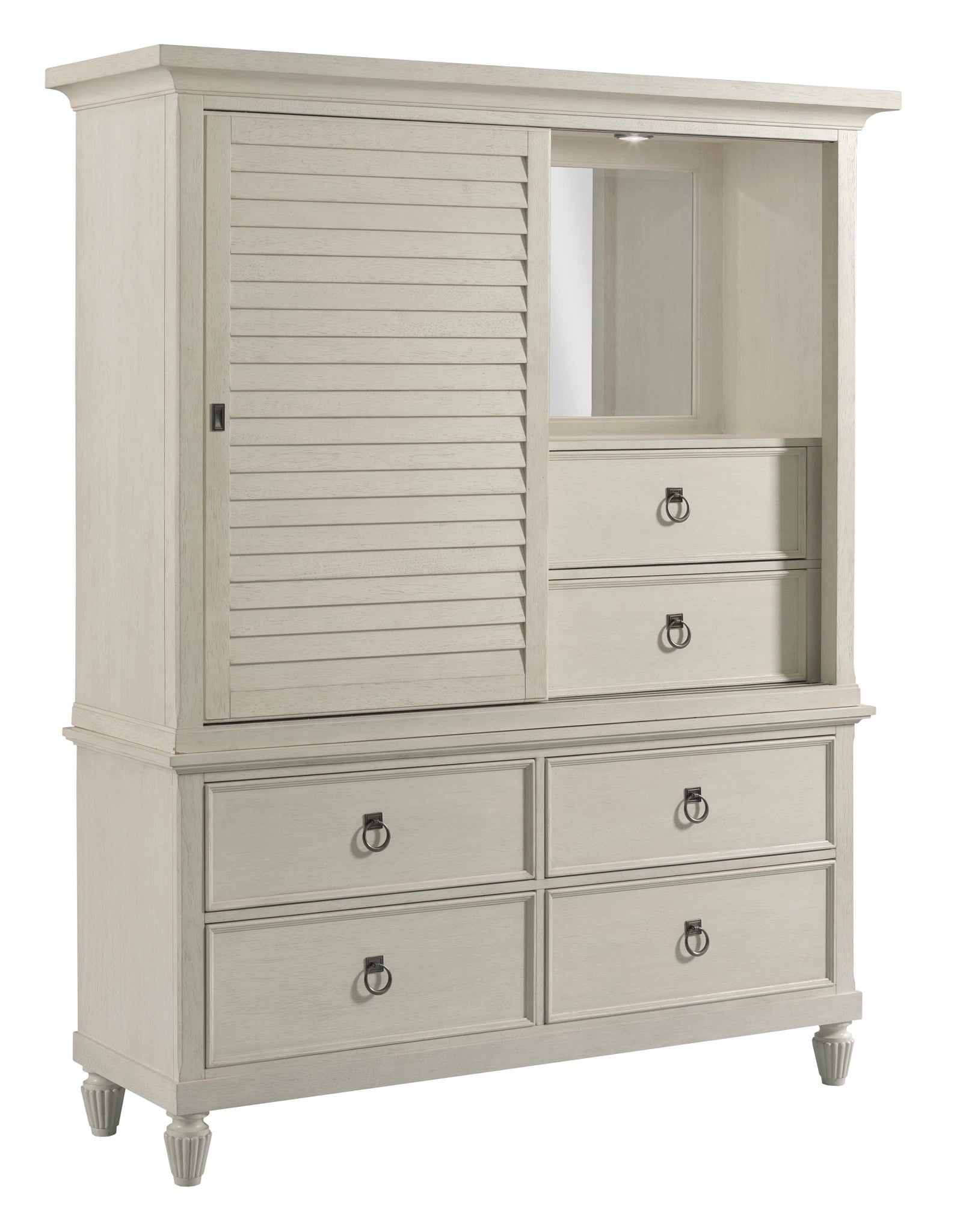 American Drew Grand Bay Media Wardbrobe in Egret