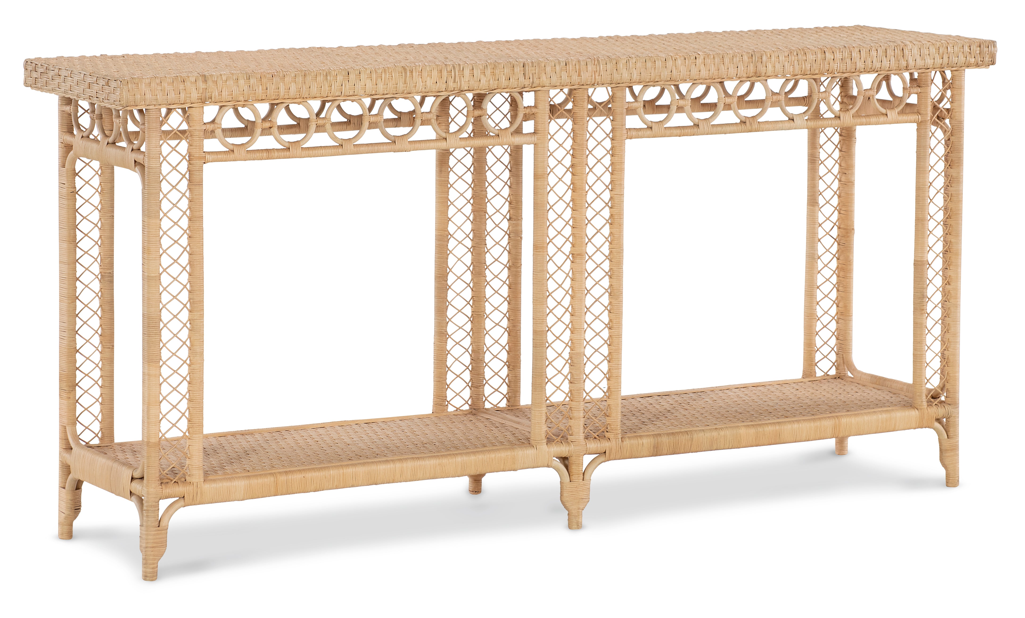 Hooker Furniture Commerce and Market Knot Kidding Console Table in Whites/Creams/Beiges