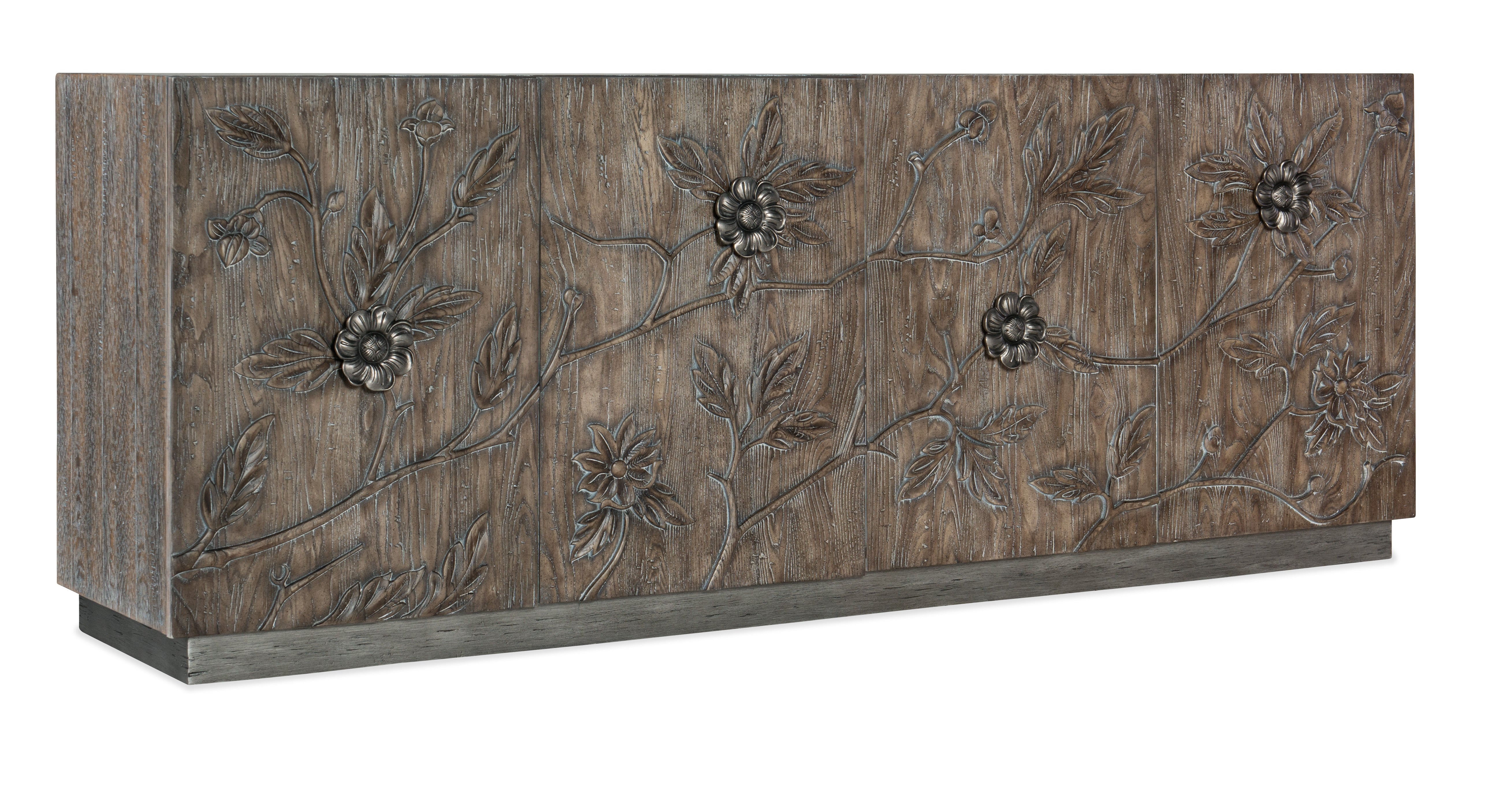 Hooker Furniture Melange Florence Four Door Credenza in Medium Wood