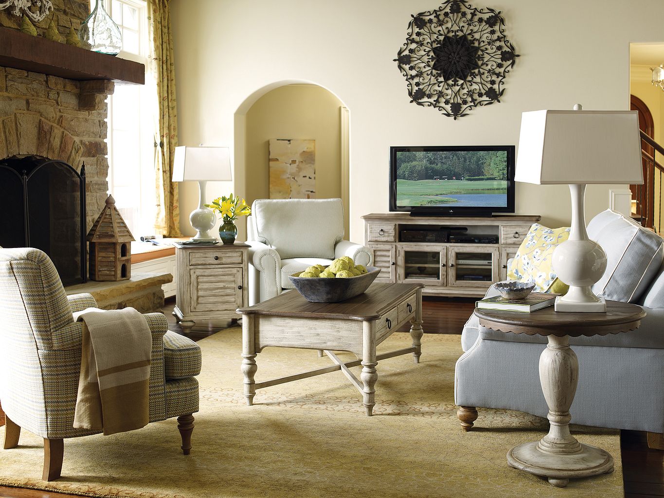 Kincaid Furniture Weatherford Accent Table in Cornsilk