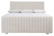 Bernhardt Furniture Silhouette Tufted Pane Bed  in Eggshell