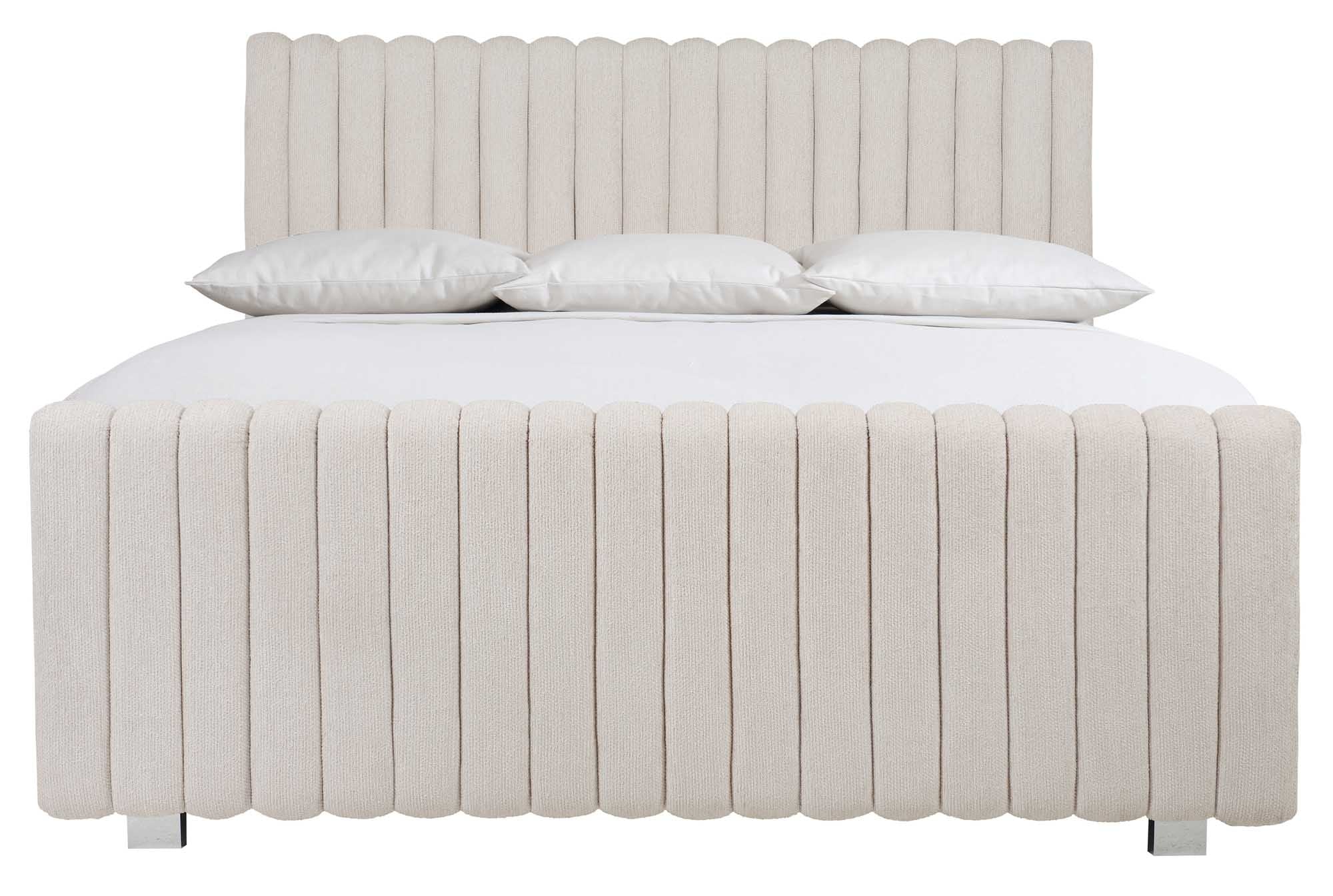 Bernhardt Furniture Silhouette Tufted Pane Bed  in Eggshell