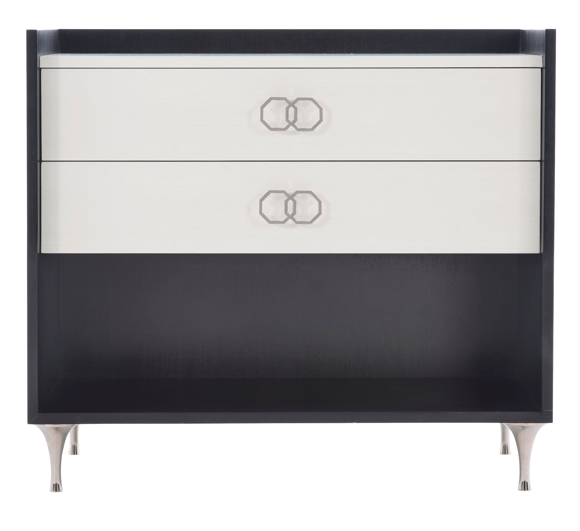 Bernhardt Furniture Silhouette Nightstand in Onyx/Eggshell