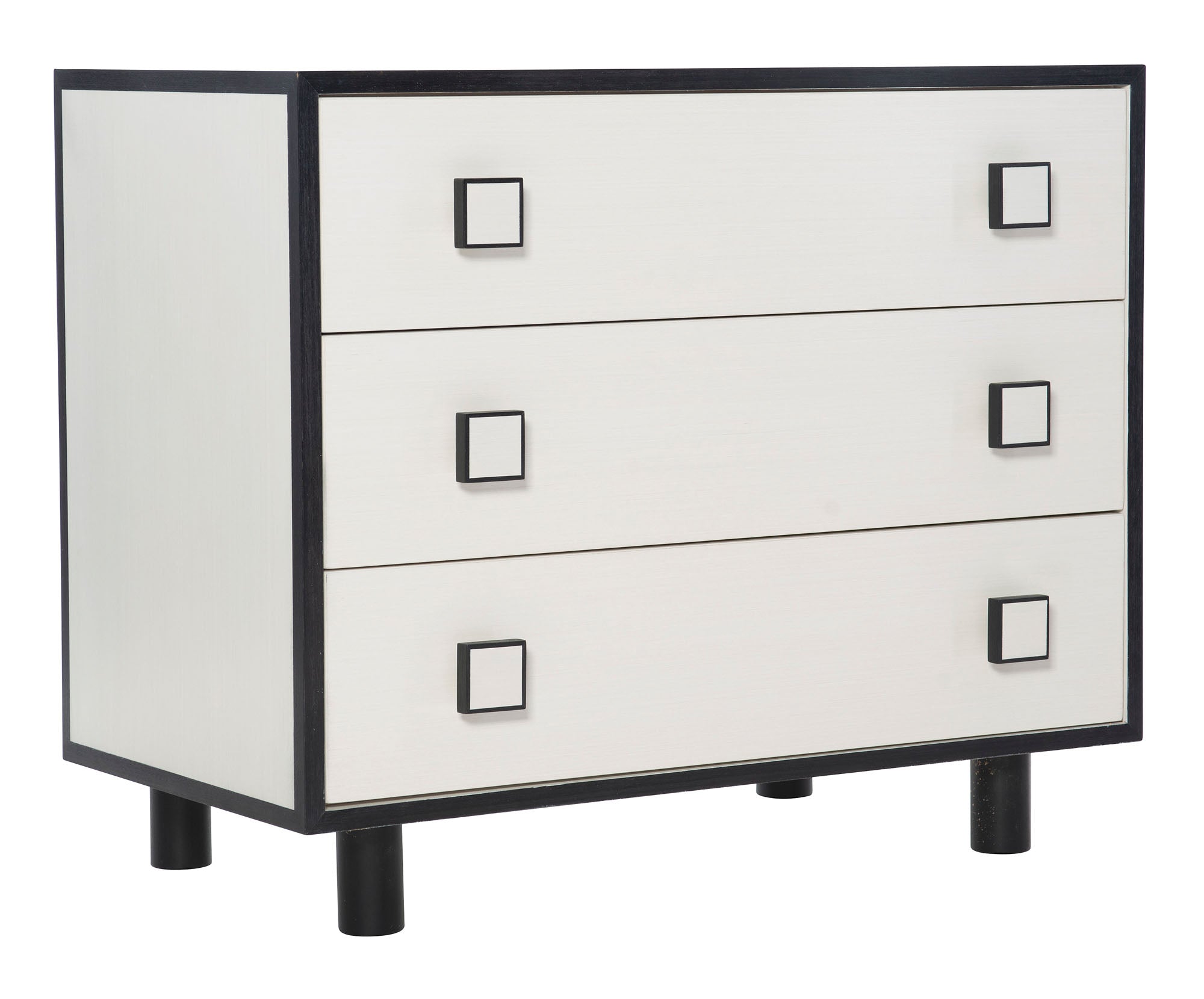 Bernhardt Furniture Silhouette Nightstand in Eggshell/Onyx