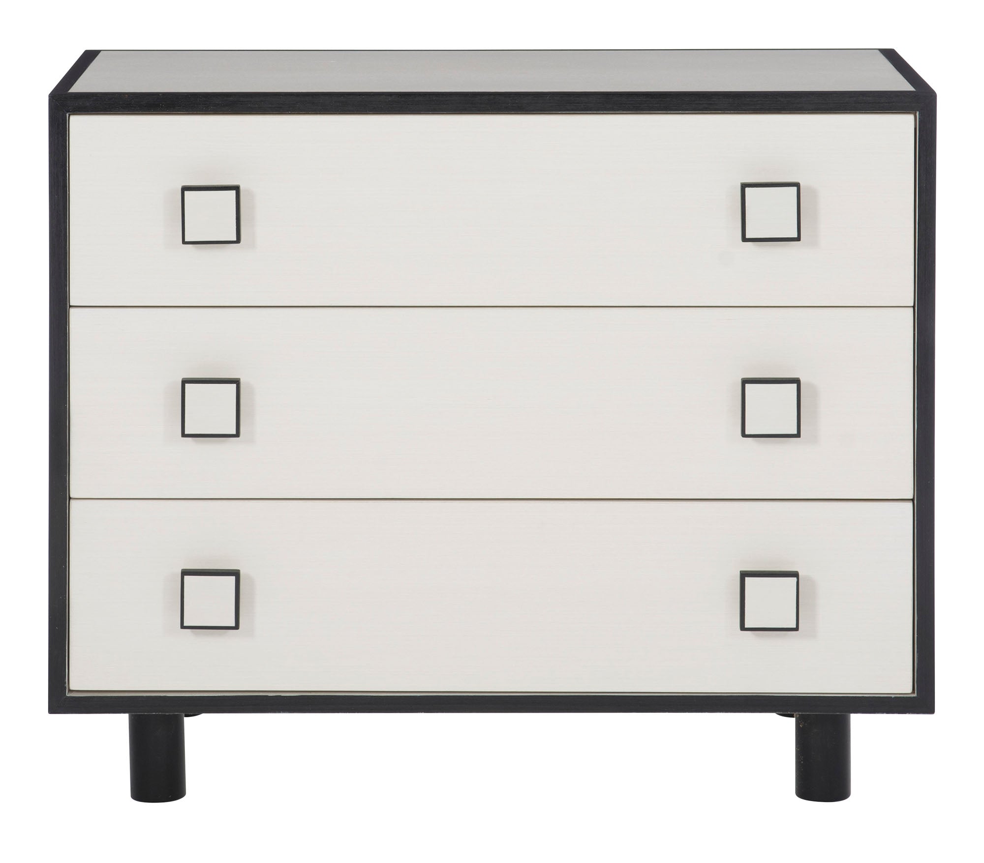 Bernhardt Furniture Silhouette Nightstand in Eggshell/Onyx