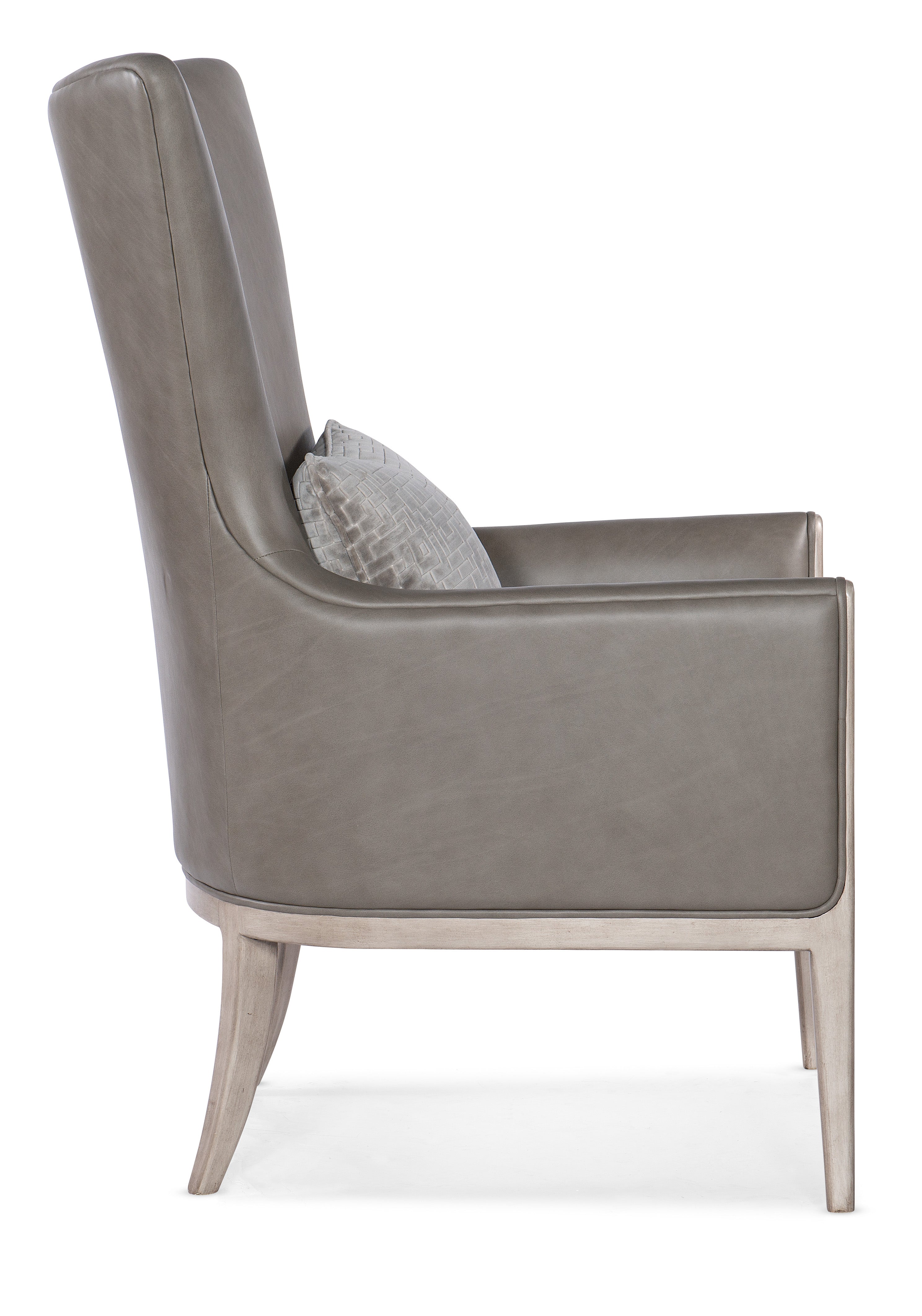 Hooker Furniture Kyndall Club Chair with Accent Pillow in Grey