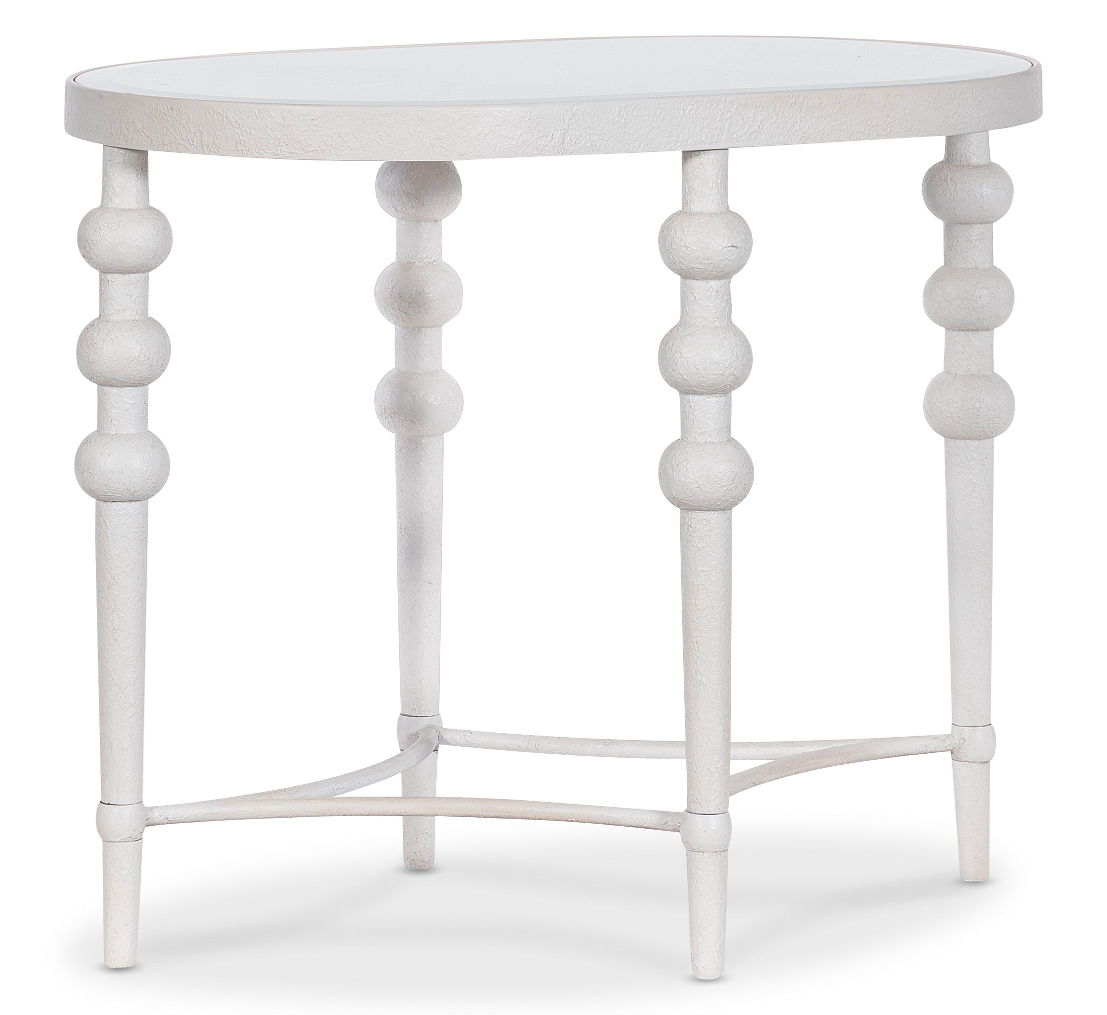 Hooker Furniture Melange On the Bright Side Oval End Table in Whites/Creams/Beiges