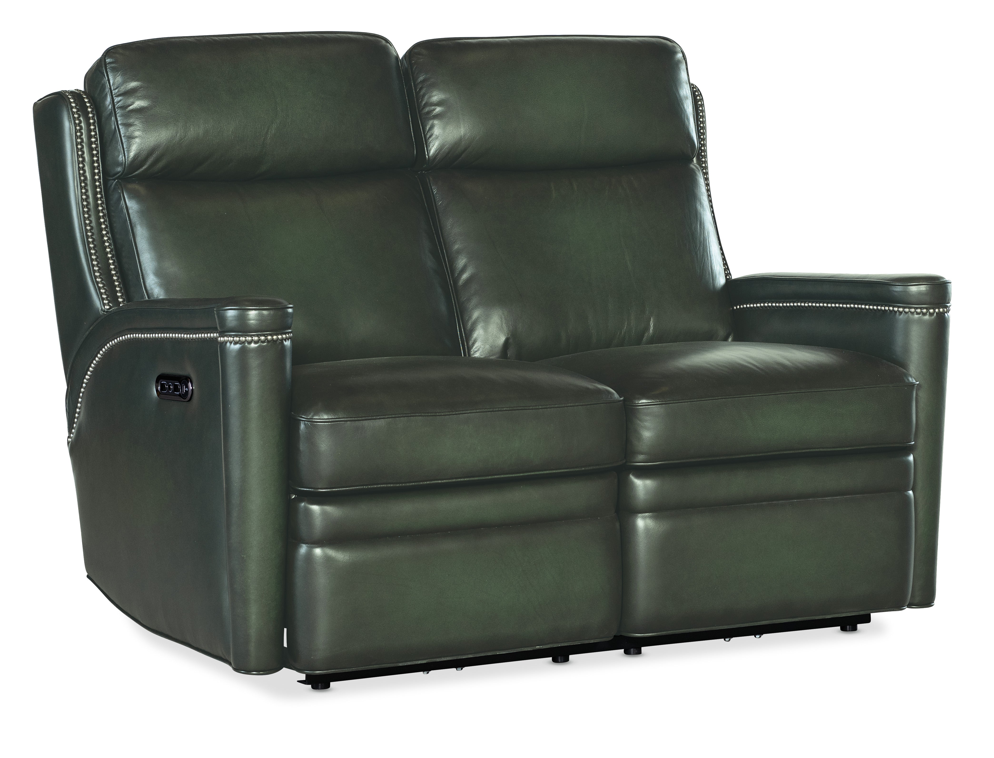 Hooker Furniture Hamilton Power Loveseat with Power Headrest in Green