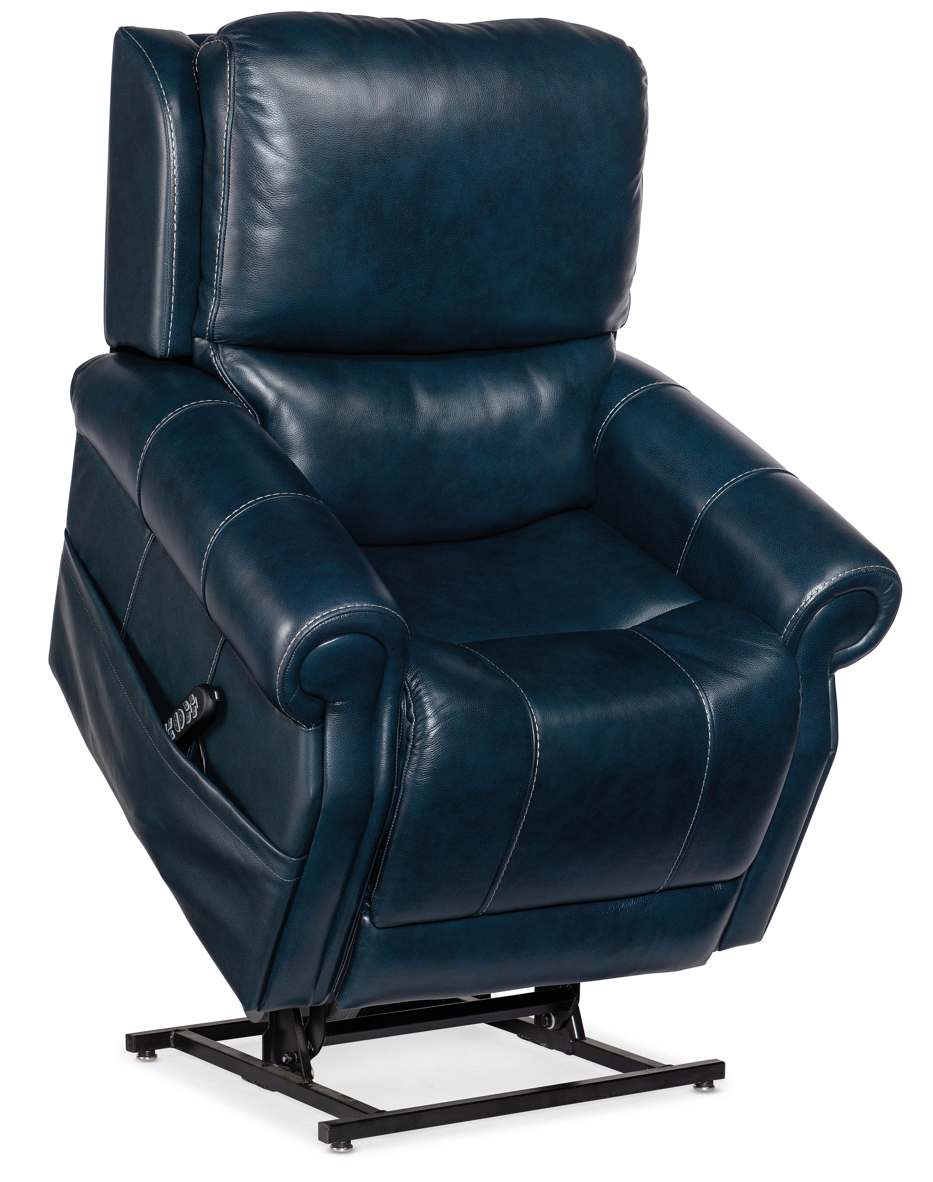 Hooker Furniture Eisley Power Recliner with Power Headrest, Lumbar & Lift in Dark Blue