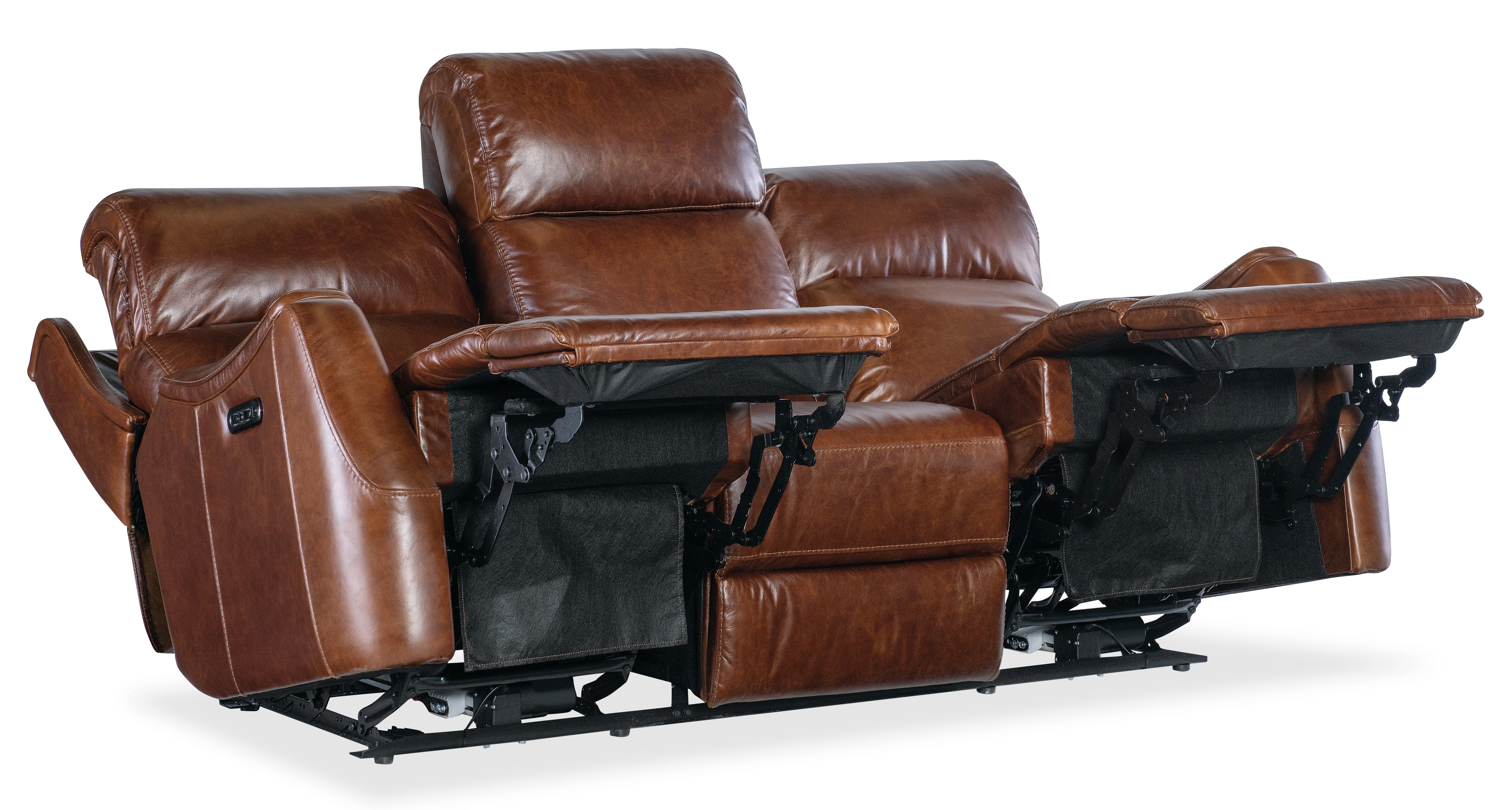 Hooker Furniture Harlan Zero Gravity Sofa with Power Recline & Power Headrest in Brown