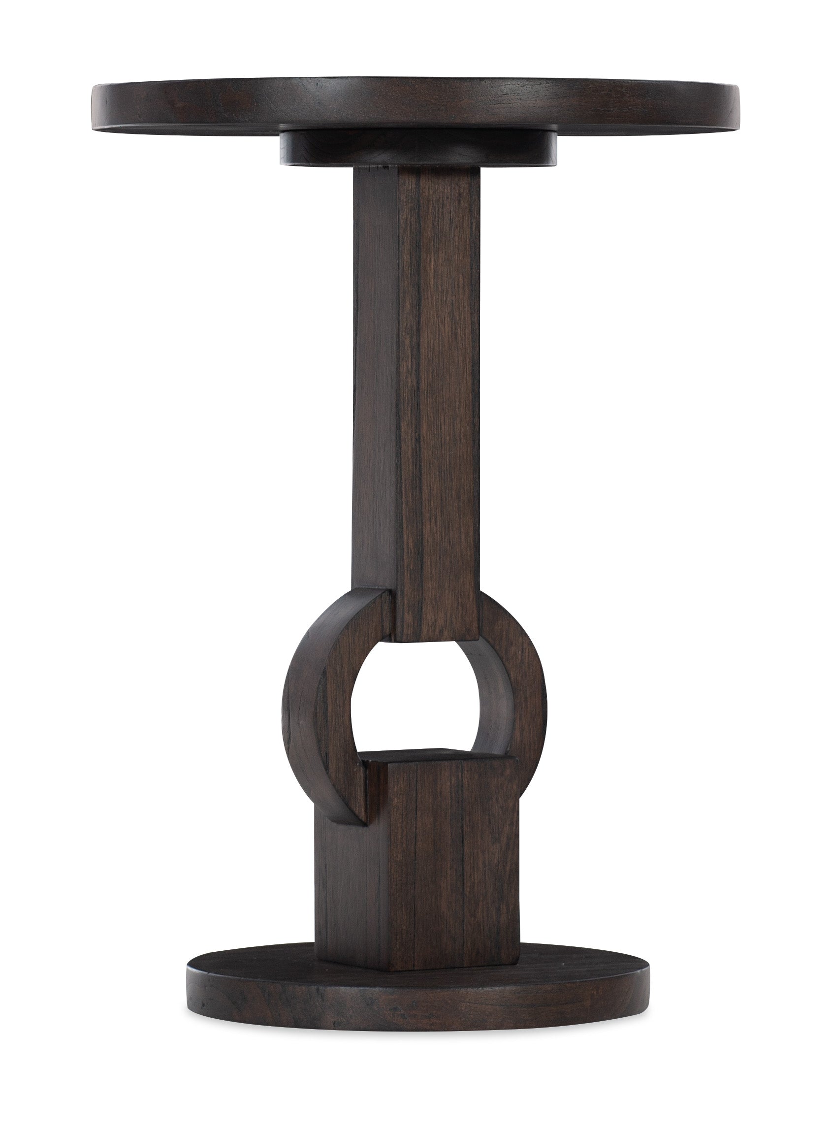 Hooker Furniture Commerce & Market Round Side Table in Dark Brown