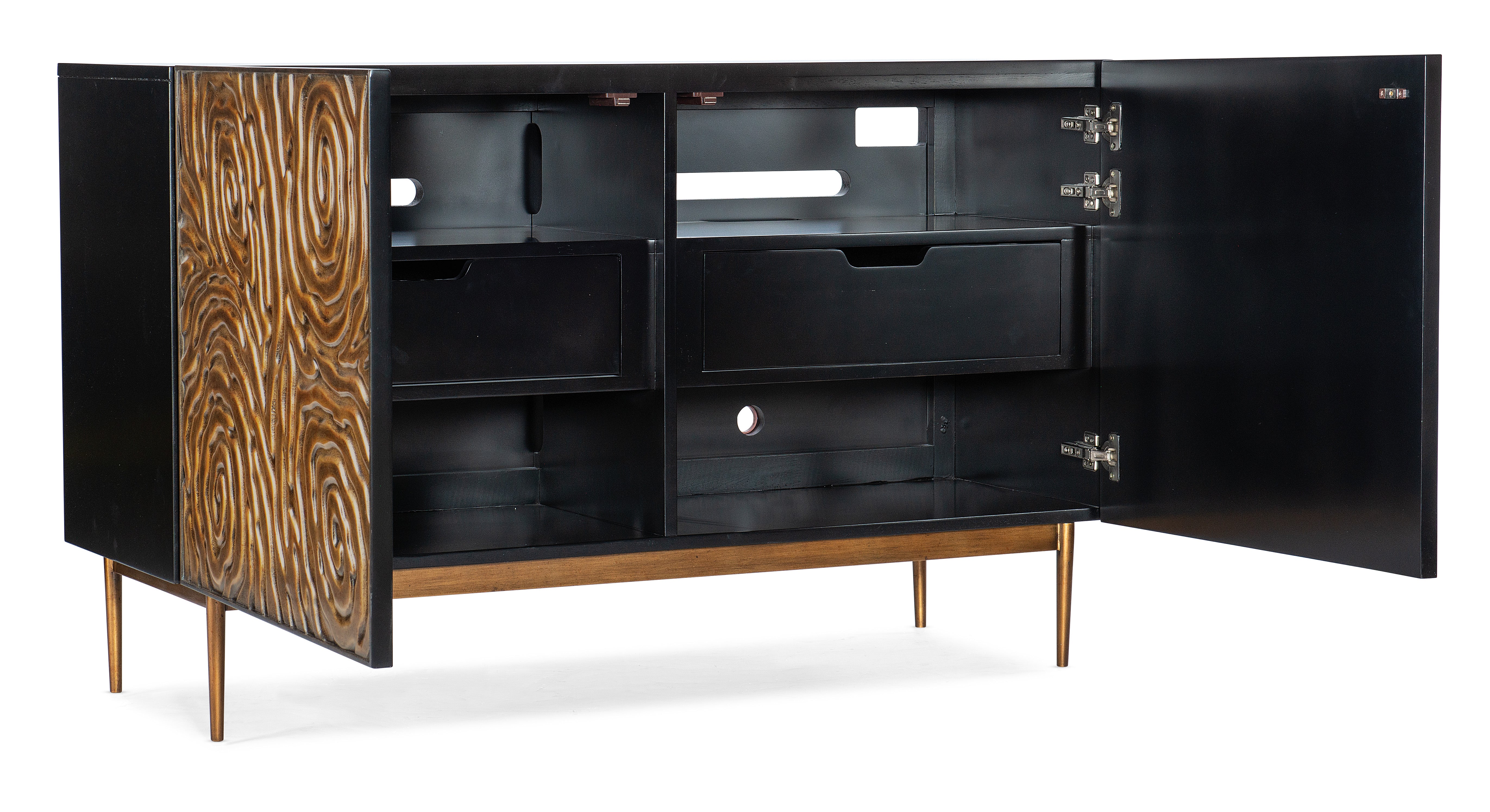 Hooker Furniture Melange Fingerprints Two Door Credenza in Black