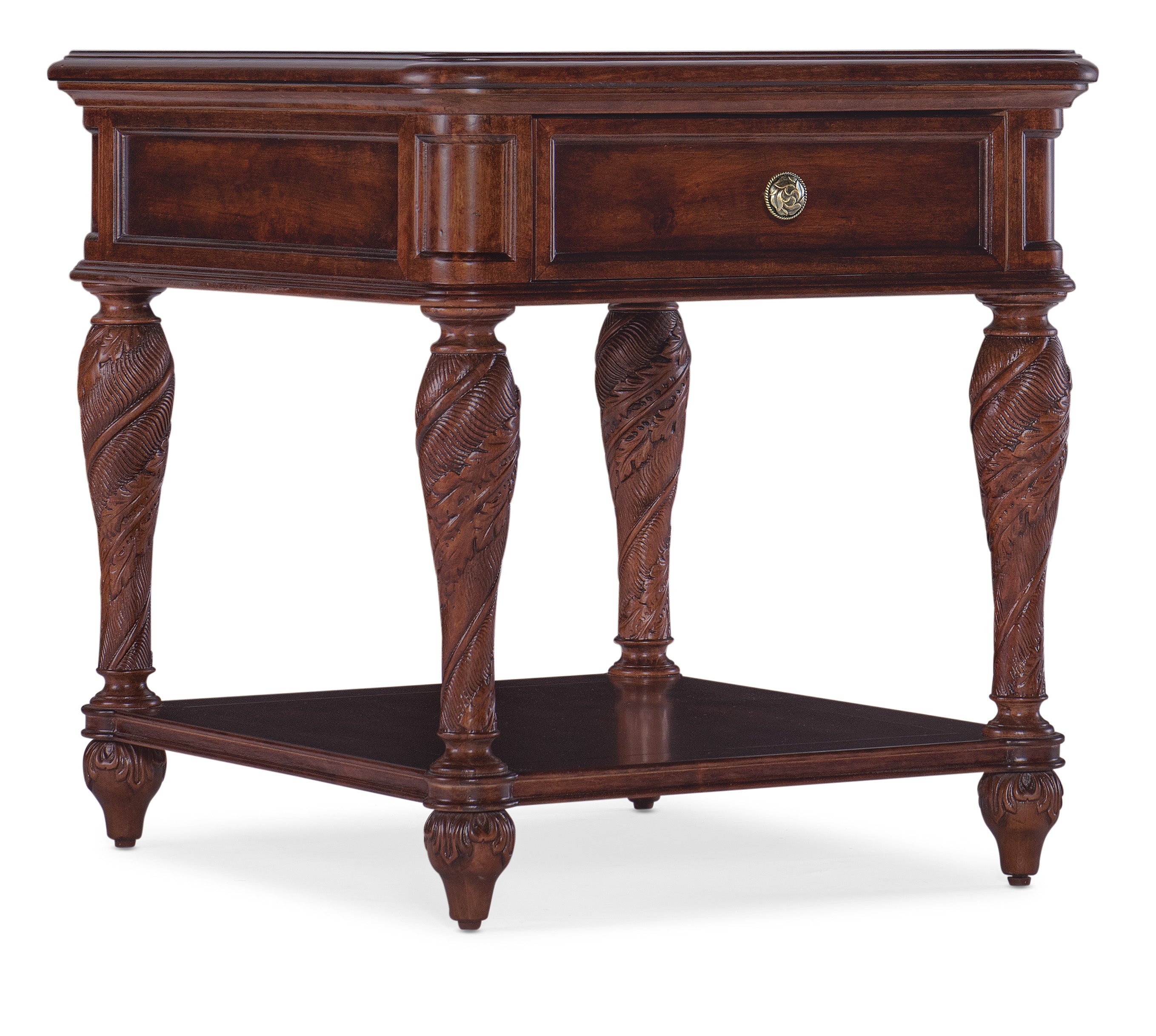Hooker Furniture Charleston One-Drawer End Table in Dark Brown