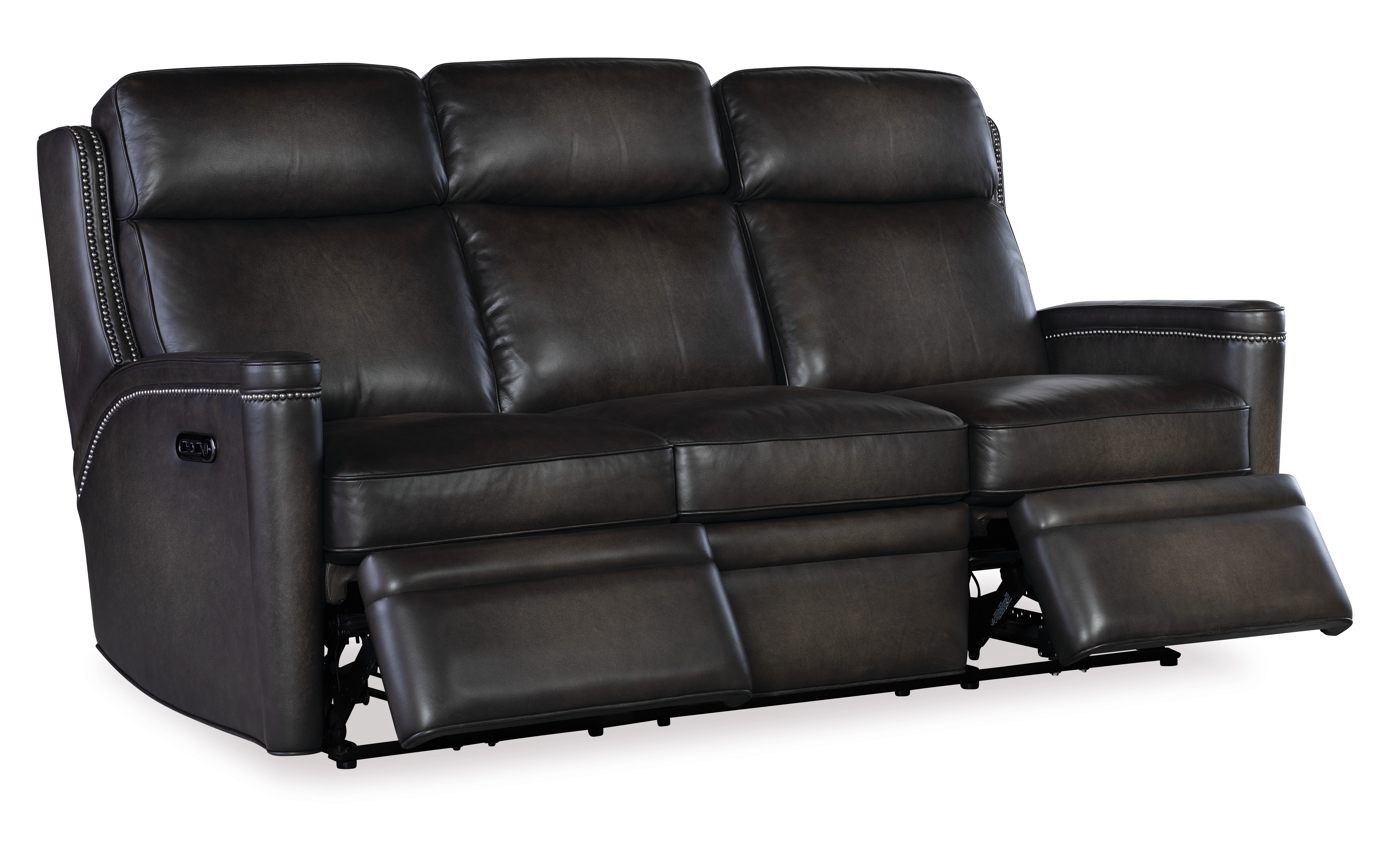 Hooker Furniture Hamilton Power Sofa with Power Headrest in Grey