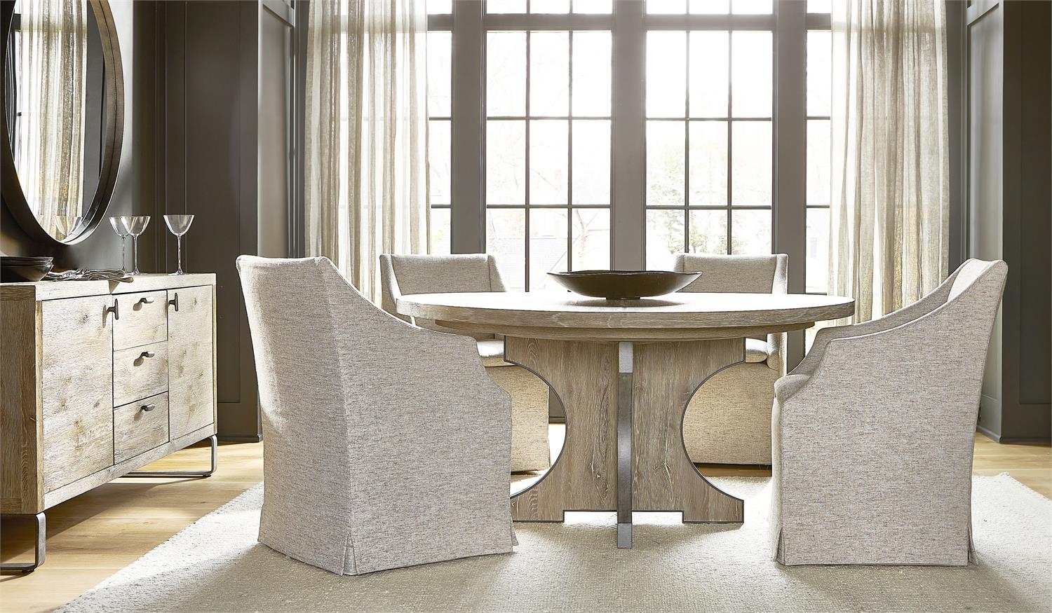 Bernhardt Furniture Tribeca Round Dining Table in Aurum