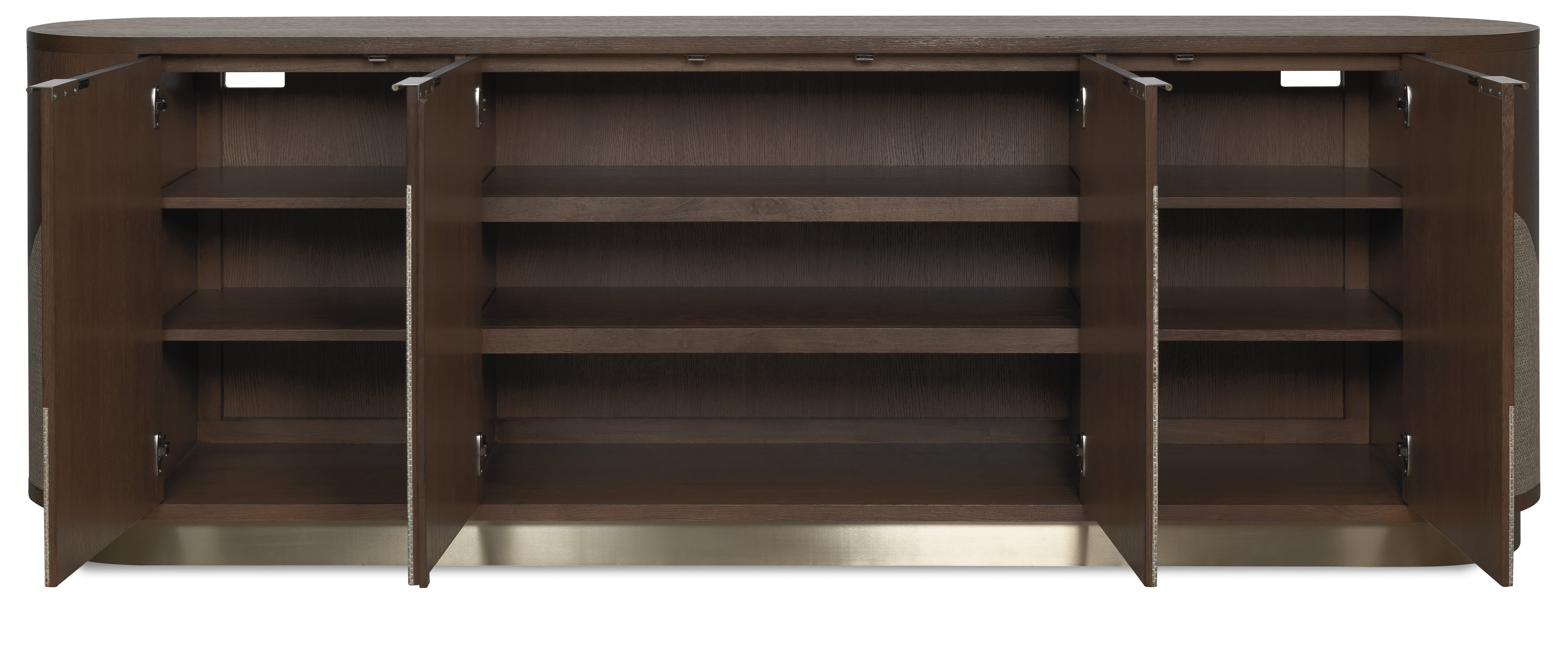 Hooker Furniture Commerce and Market Roll With It Four-Door Credenza in Dark Wood