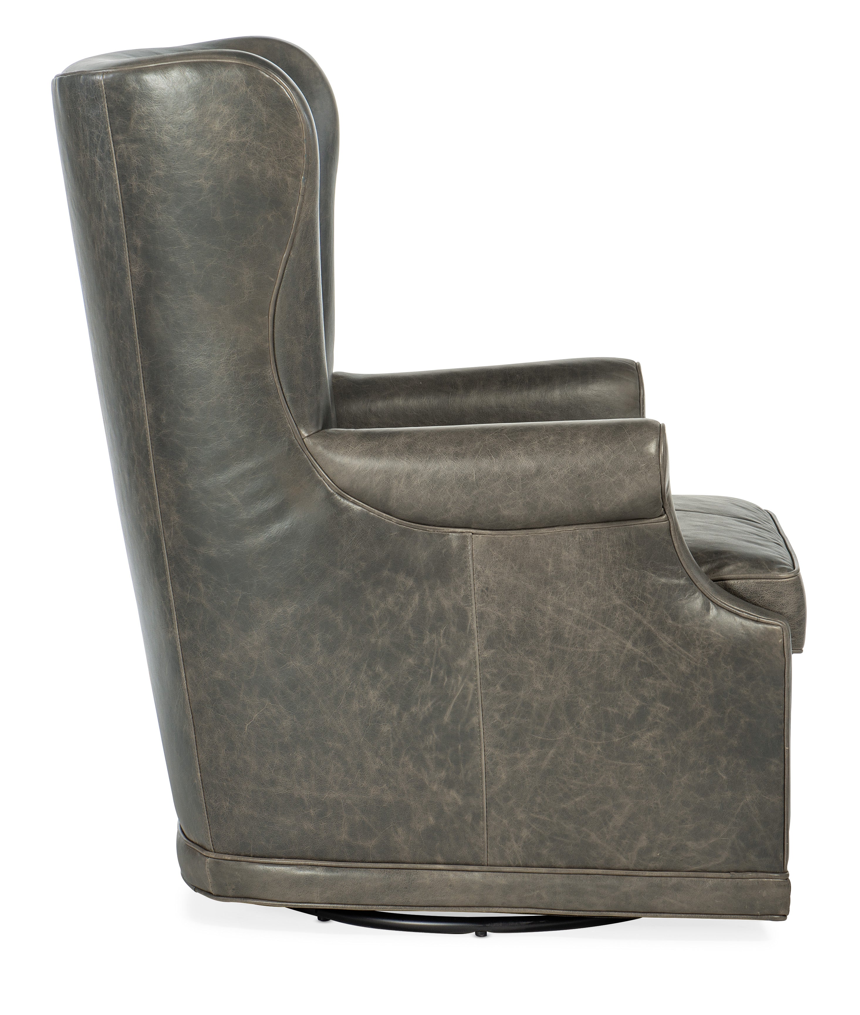 Hooker Furniture Mai Wing Swivel Club Chair in Gray
