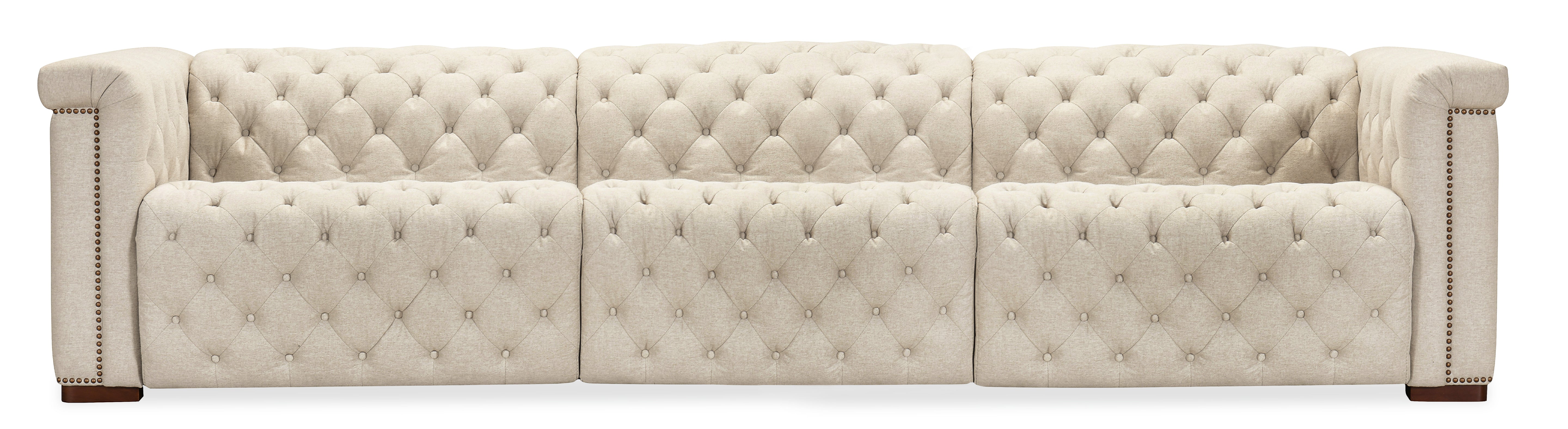 Hooker Furniture Savion Deux 3 Seat Sofa with Two Power Recliners and Three Power Headrests in Beige