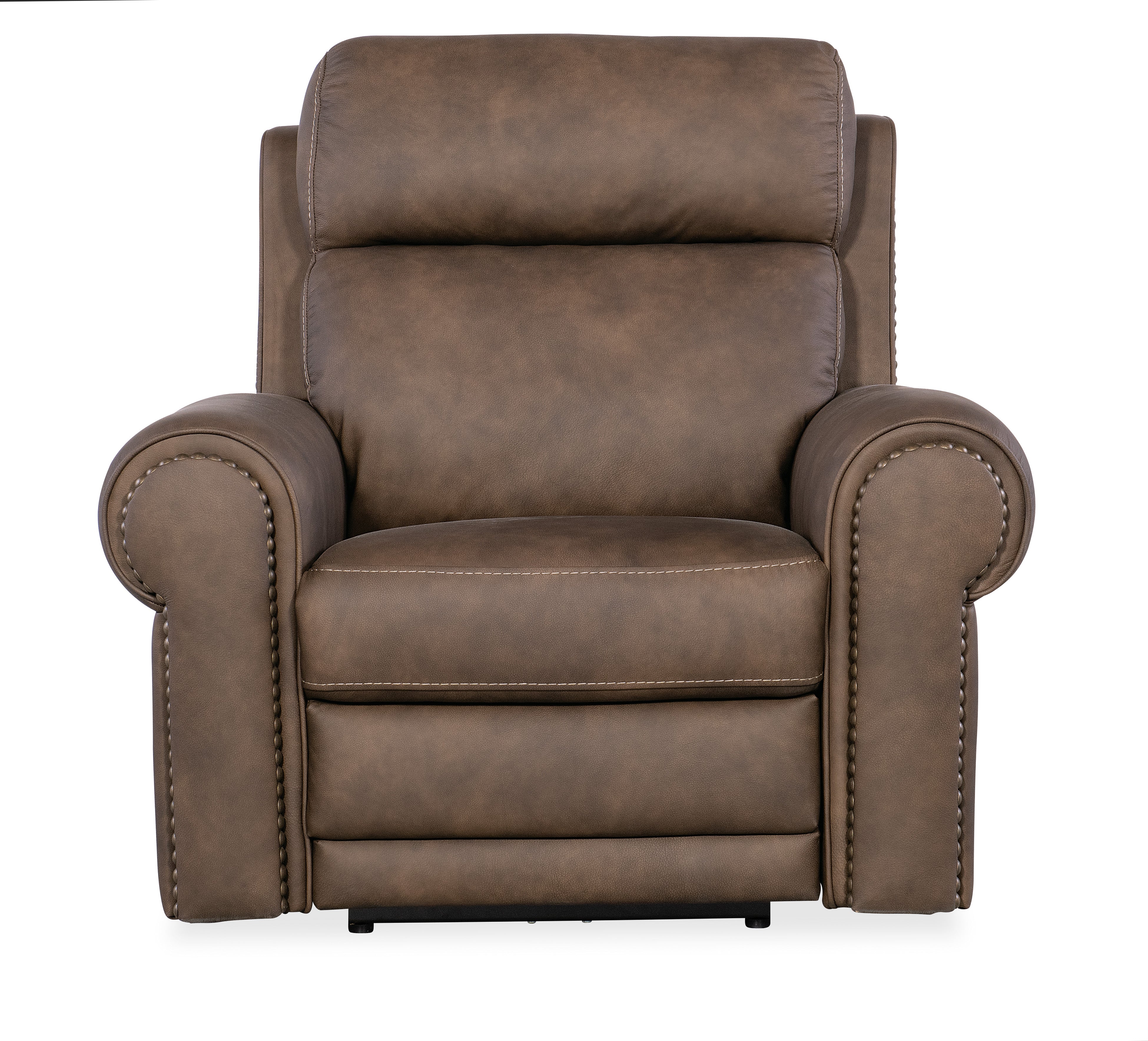 Hooker Furniture Duncan Power Recliner with Power Headrest & Lumbar in Medium Brown