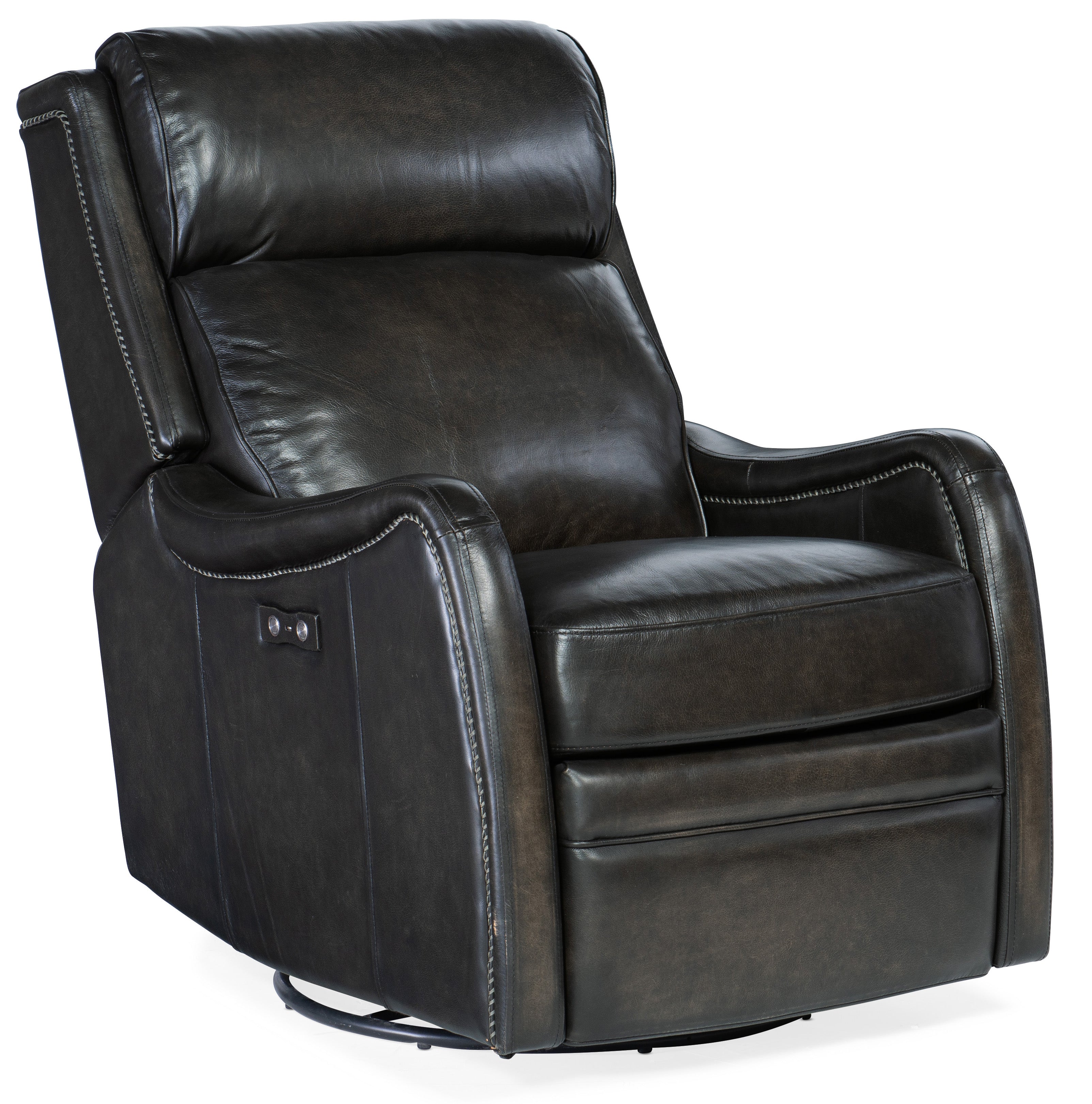 Hooker Furniture Stark Power Swivel Glider Recliner in Brown