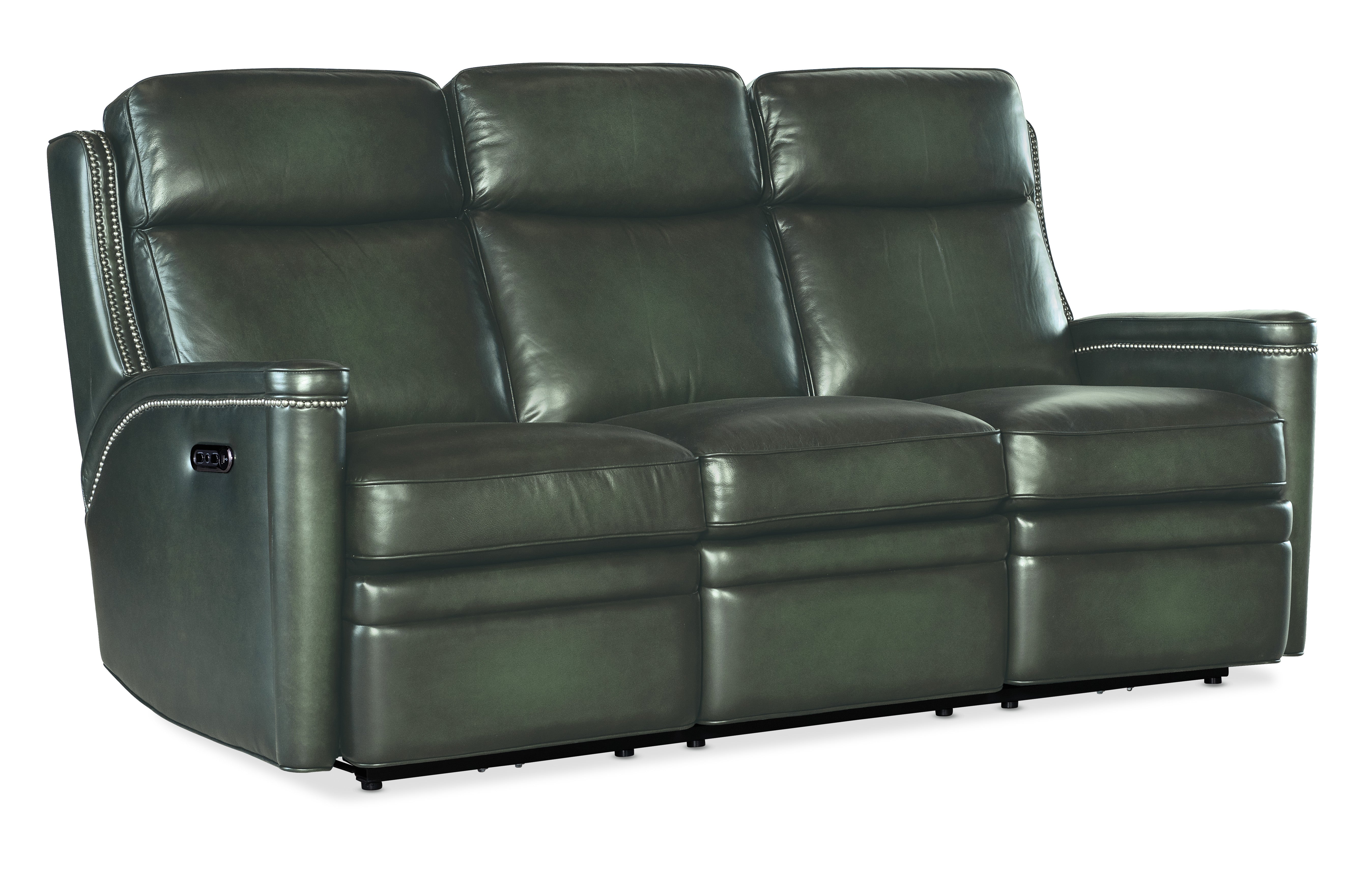 Hooker Furniture Hamilton Power Sofa with Power Headrest in Green