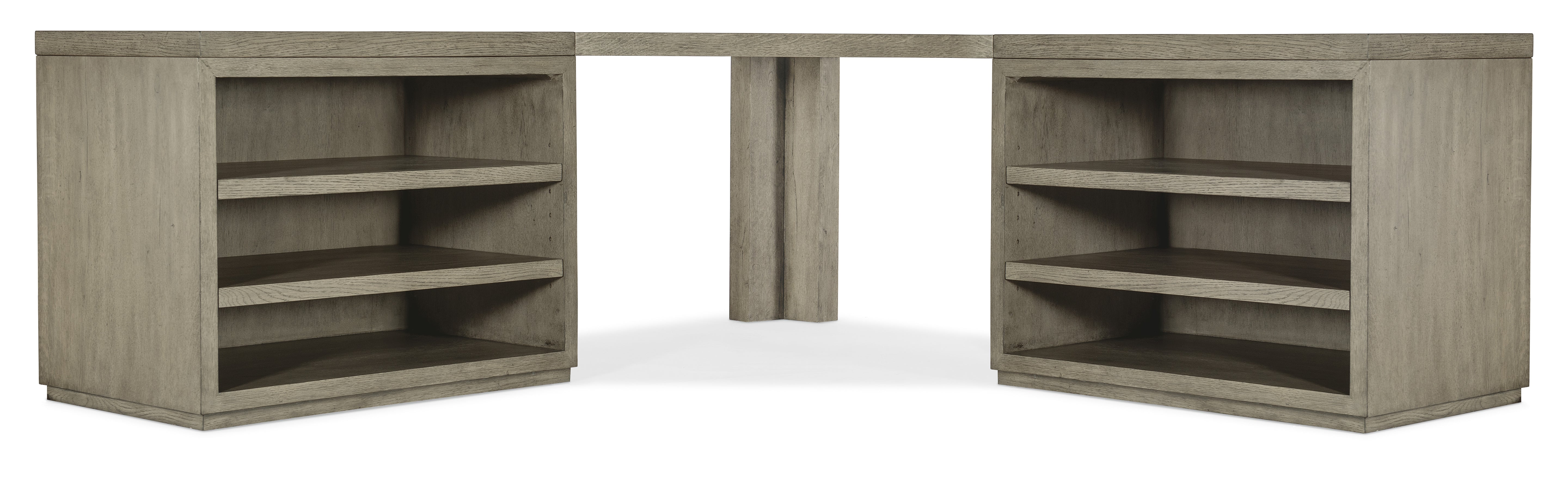 Hooker Furniture Linville Falls Corner Desk with Two Open Desk Cabinets