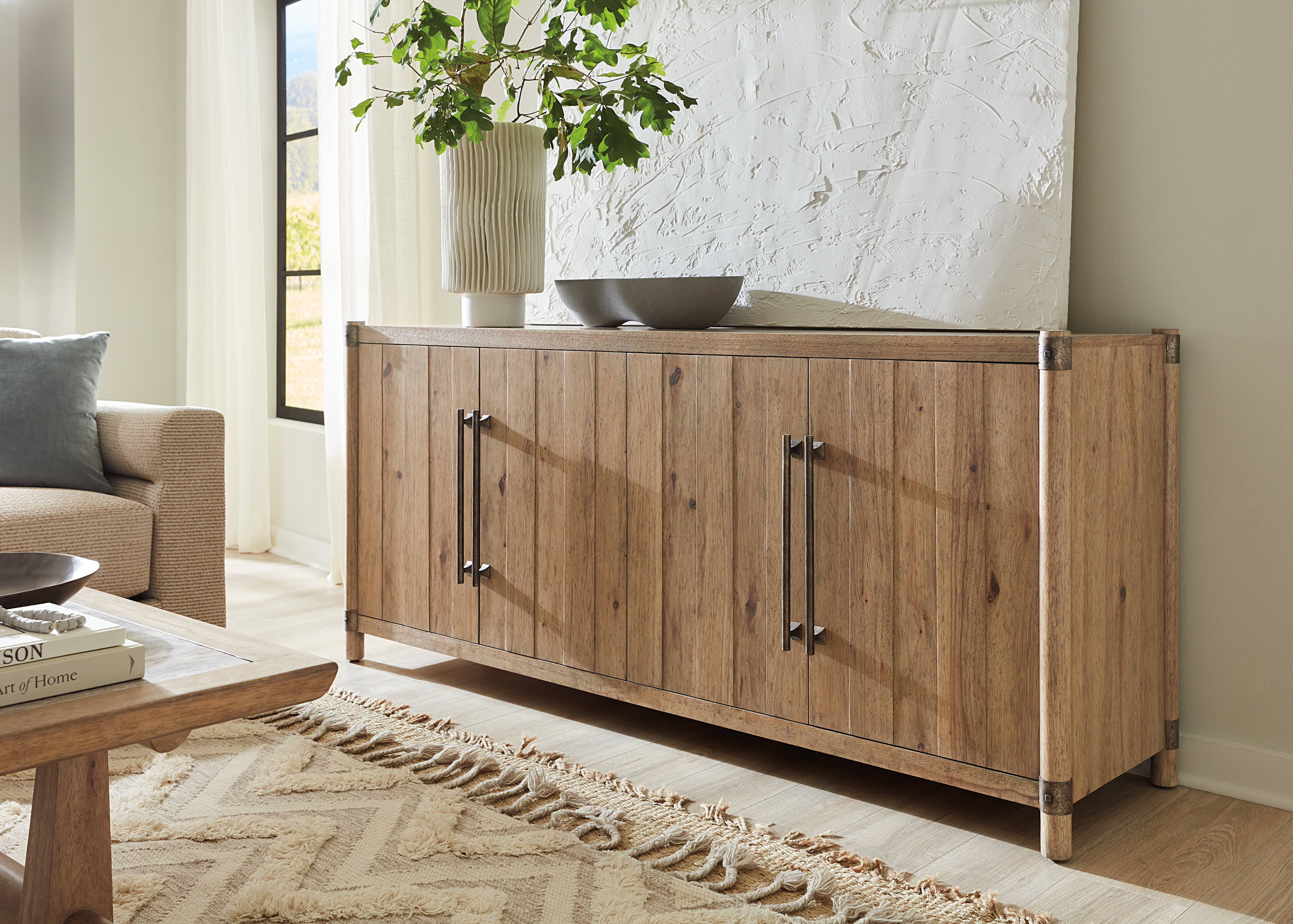 Hooker Furniture Vineyard Row Entertainment Credenza in Light Wood