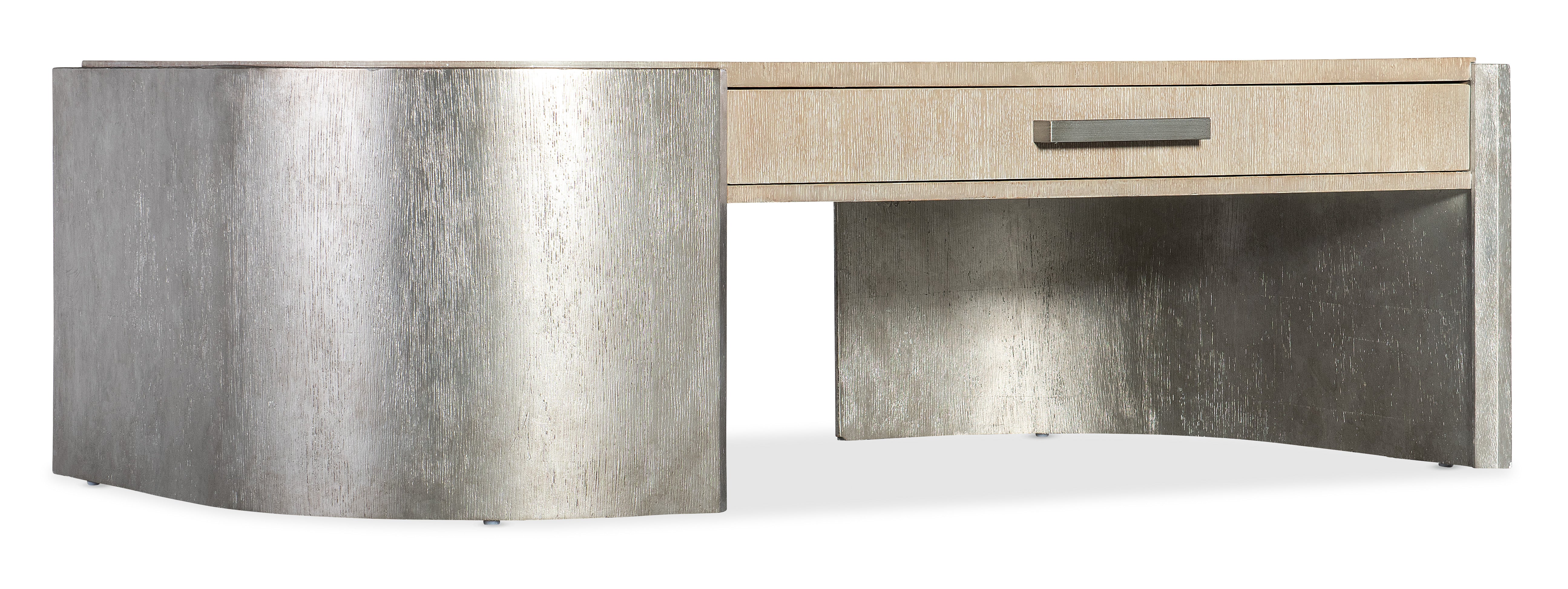 Hooker Furniture Melange Silverfrost Cocktail Table in Light Wood