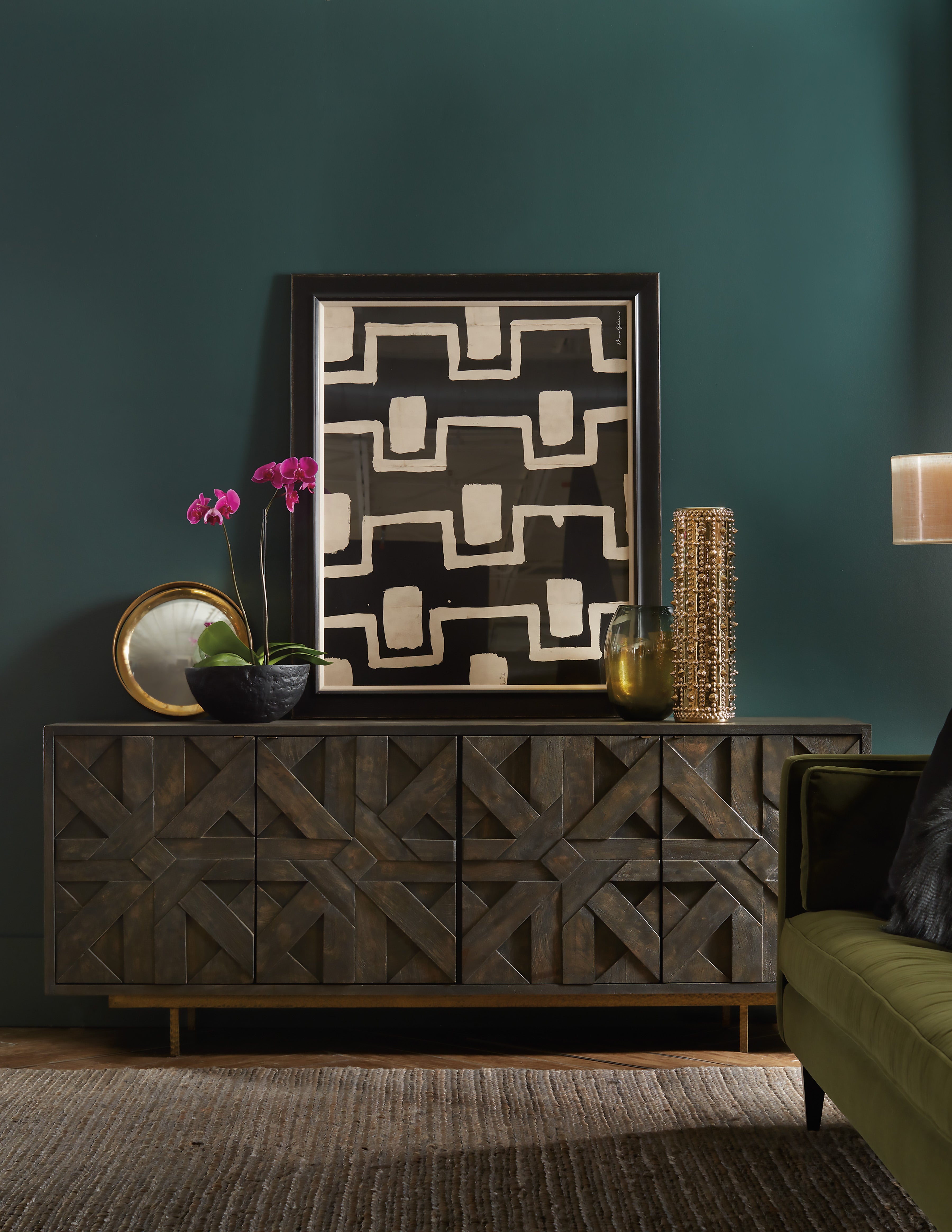 Hooker Furniture Commerce & Market Layers Credenza in Dark Brown