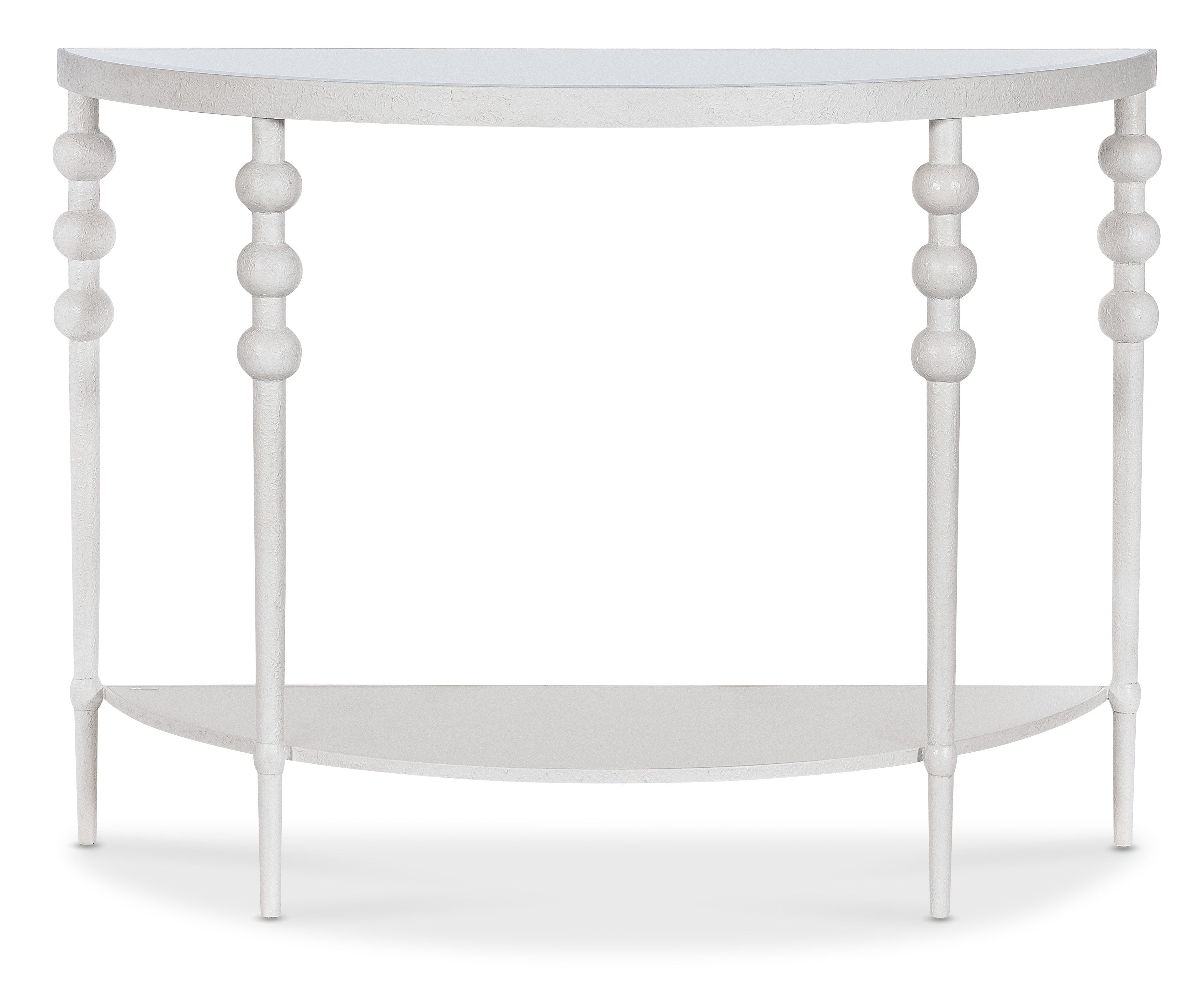 Hooker Furniture Melange On the Bright Side Demilune Console in Whites/Creams/Beiges