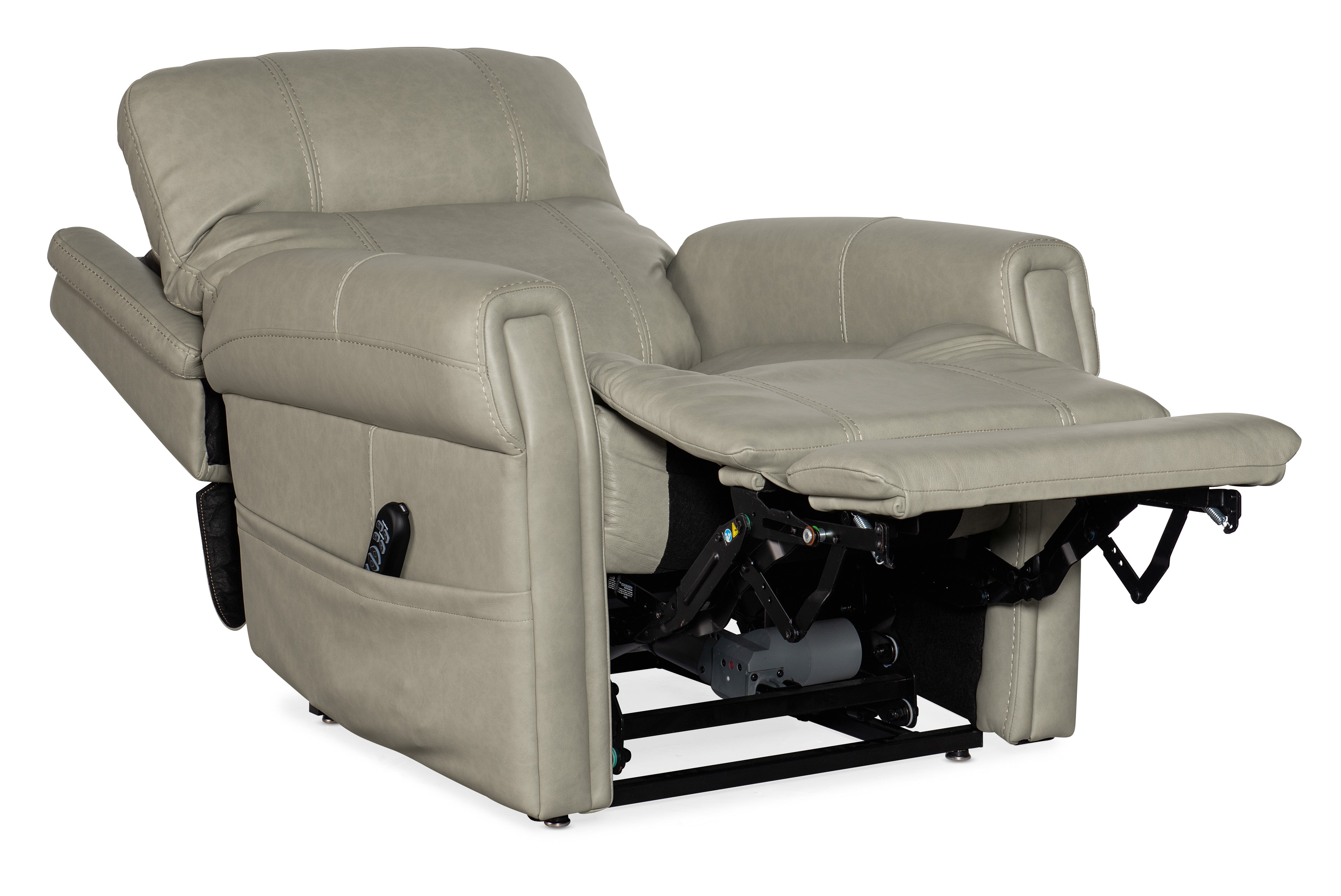 Hooker Furniture Carroll Power Recliner with Power Headrest, Lumbar & Lift in Light Gray