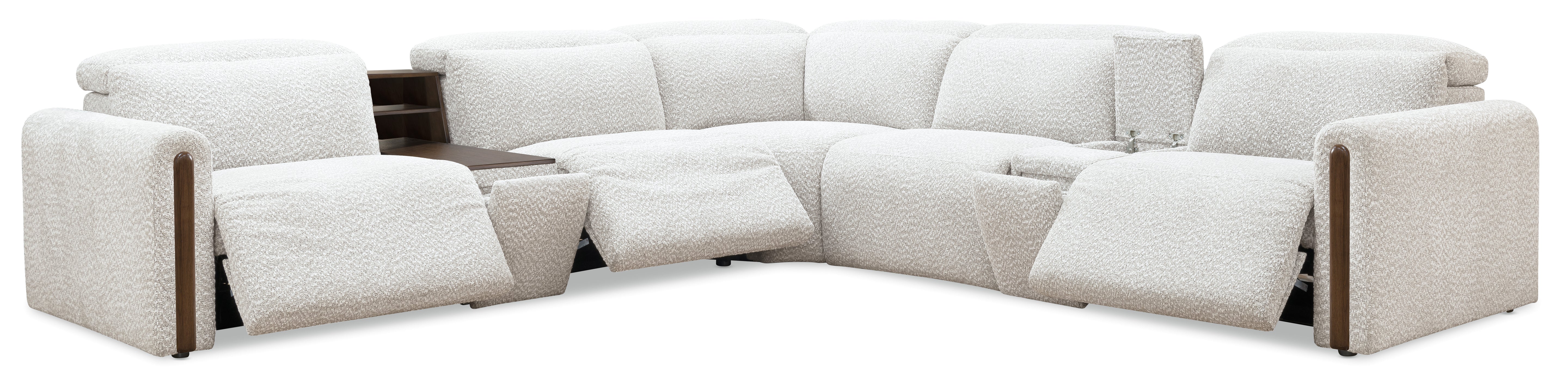 Hooker Furniture Anaheim Seven-Piece Power Sectional in White