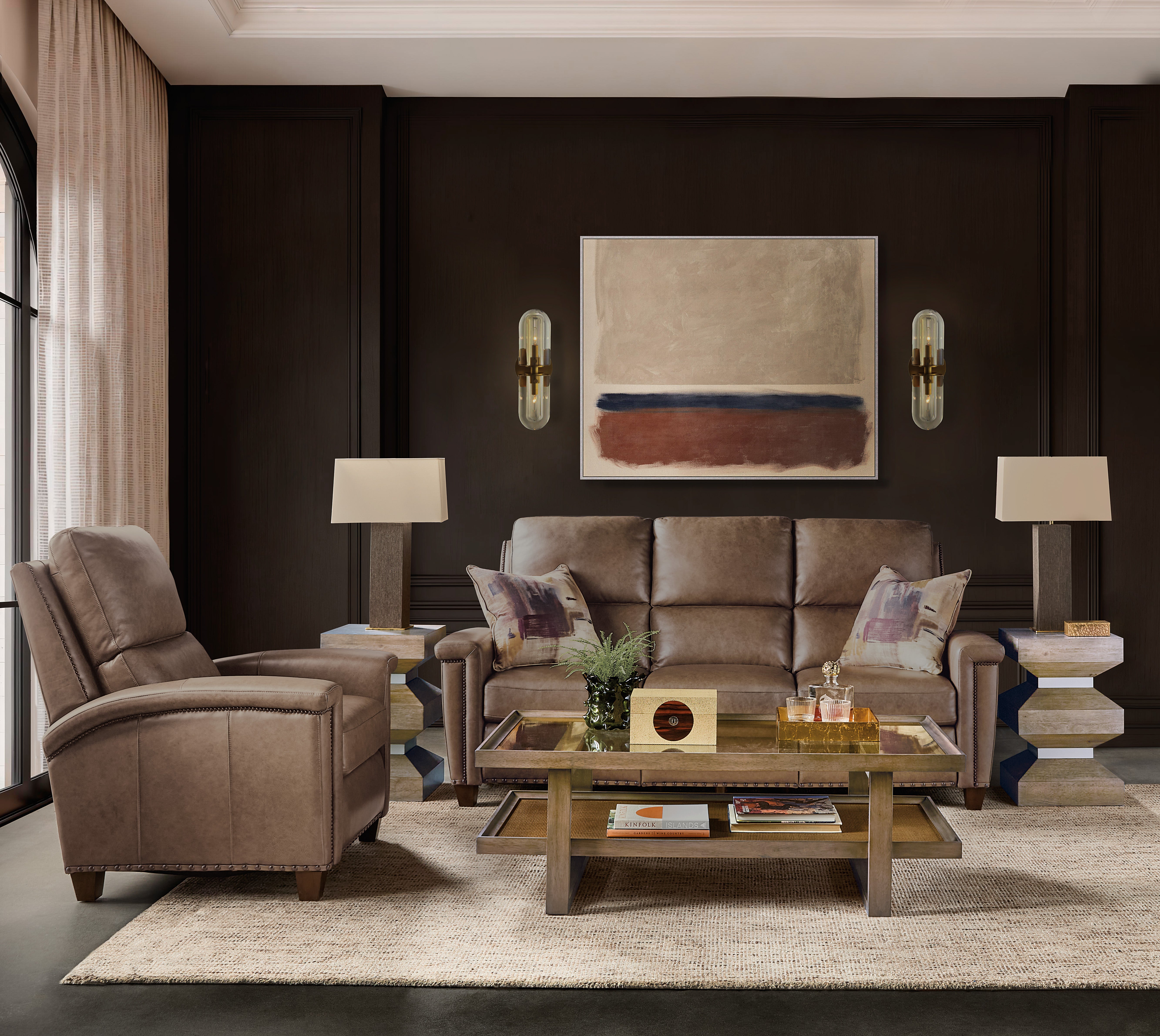 Hooker Furniture Julian Zero Gravity Power Sofa with Power Headrest in Brown