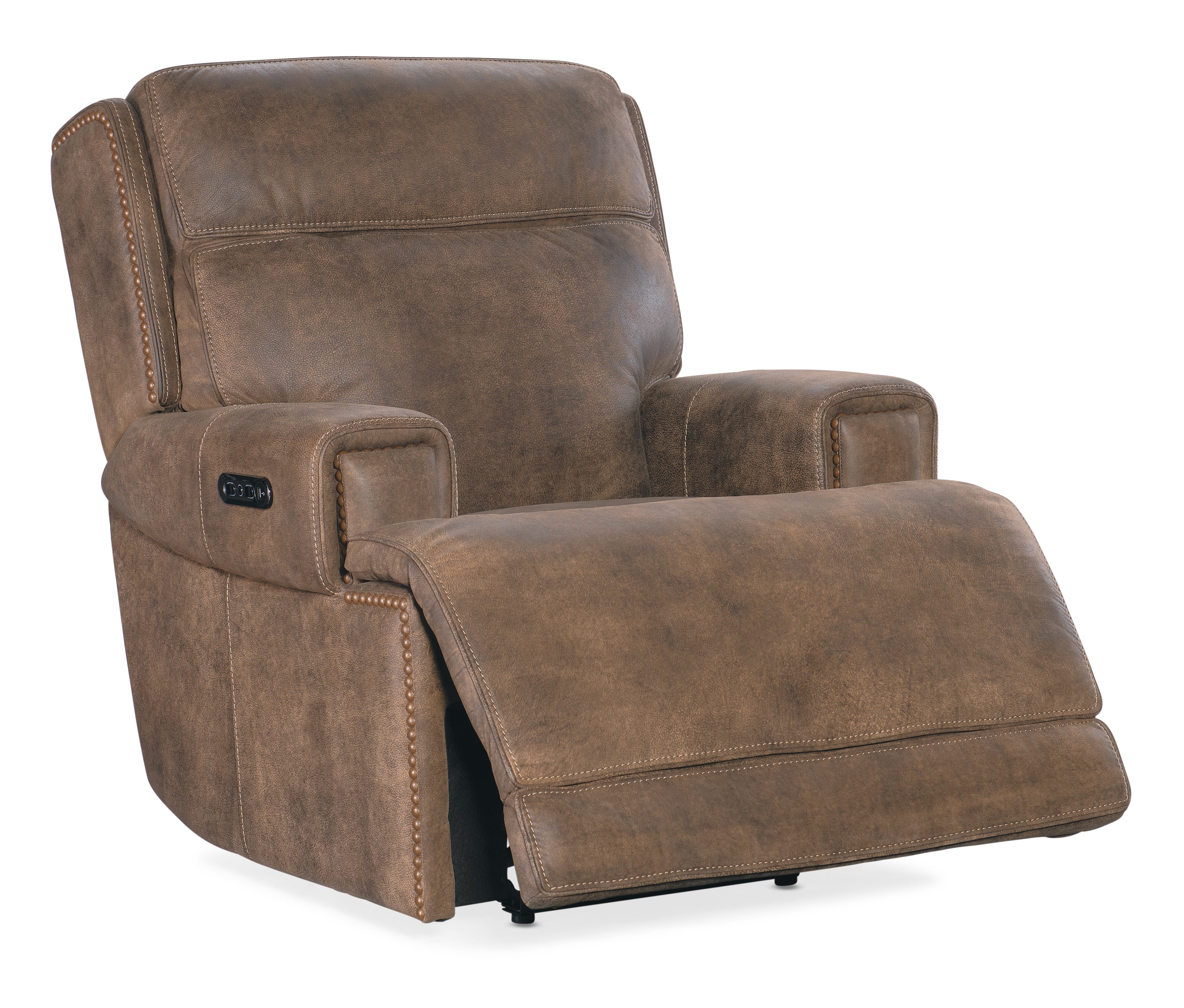 Hooker Furniture Wheeler Power Recliner with Power Headrest in Brown