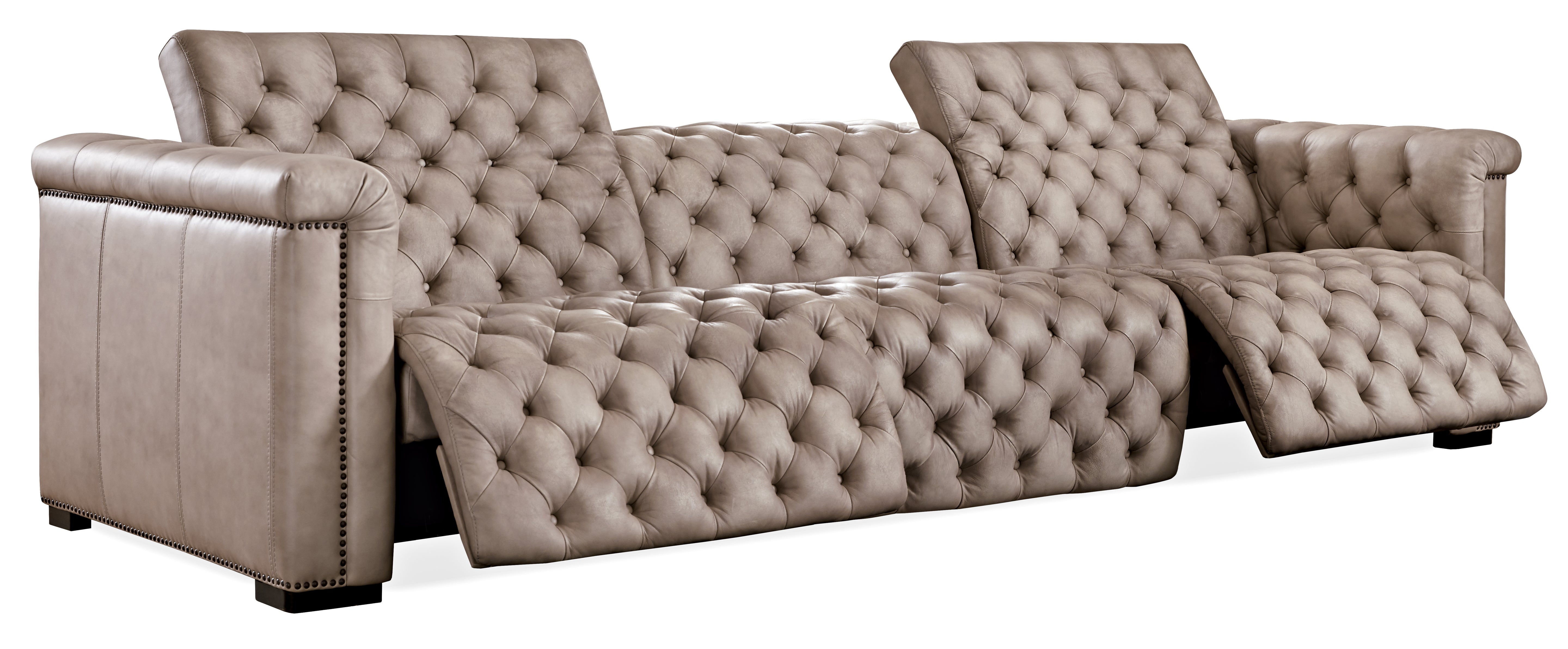 Hooker Furniture Savion Grandier Power Recliner Sofa with Power Headrest in Brown