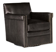 Hooker Furniture Potter Swivel Club Chair in Dark Brown