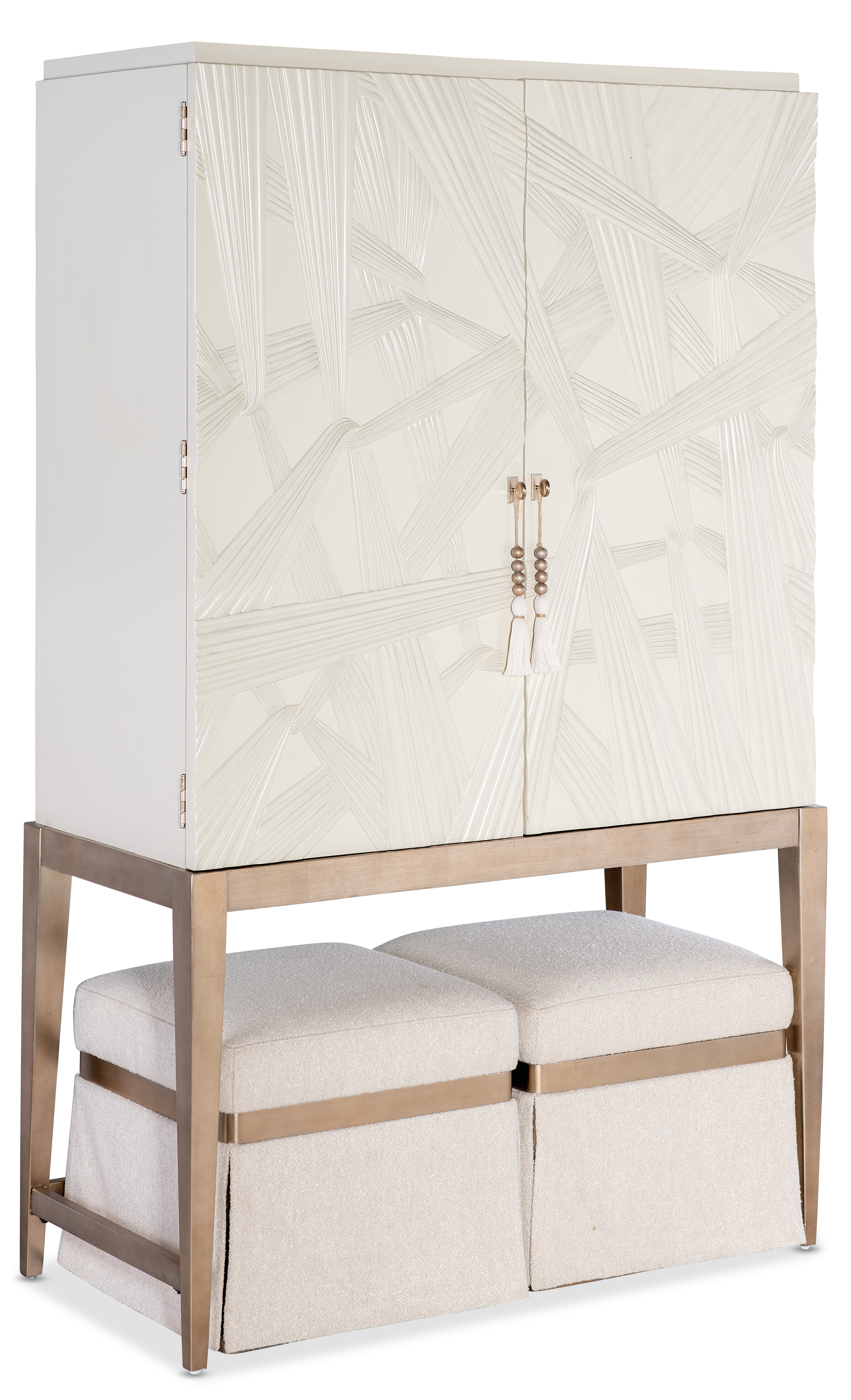 Hooker Furniture Melange Dream Weaver Pouf in Beige