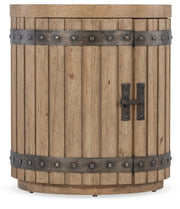 Hooker Furniture Vineyard Row Wine Barrel End Table in Light Wood