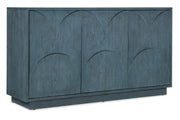 Hooker Furniture Melange Round Valley Three Door Entertainment Credenza in Blue