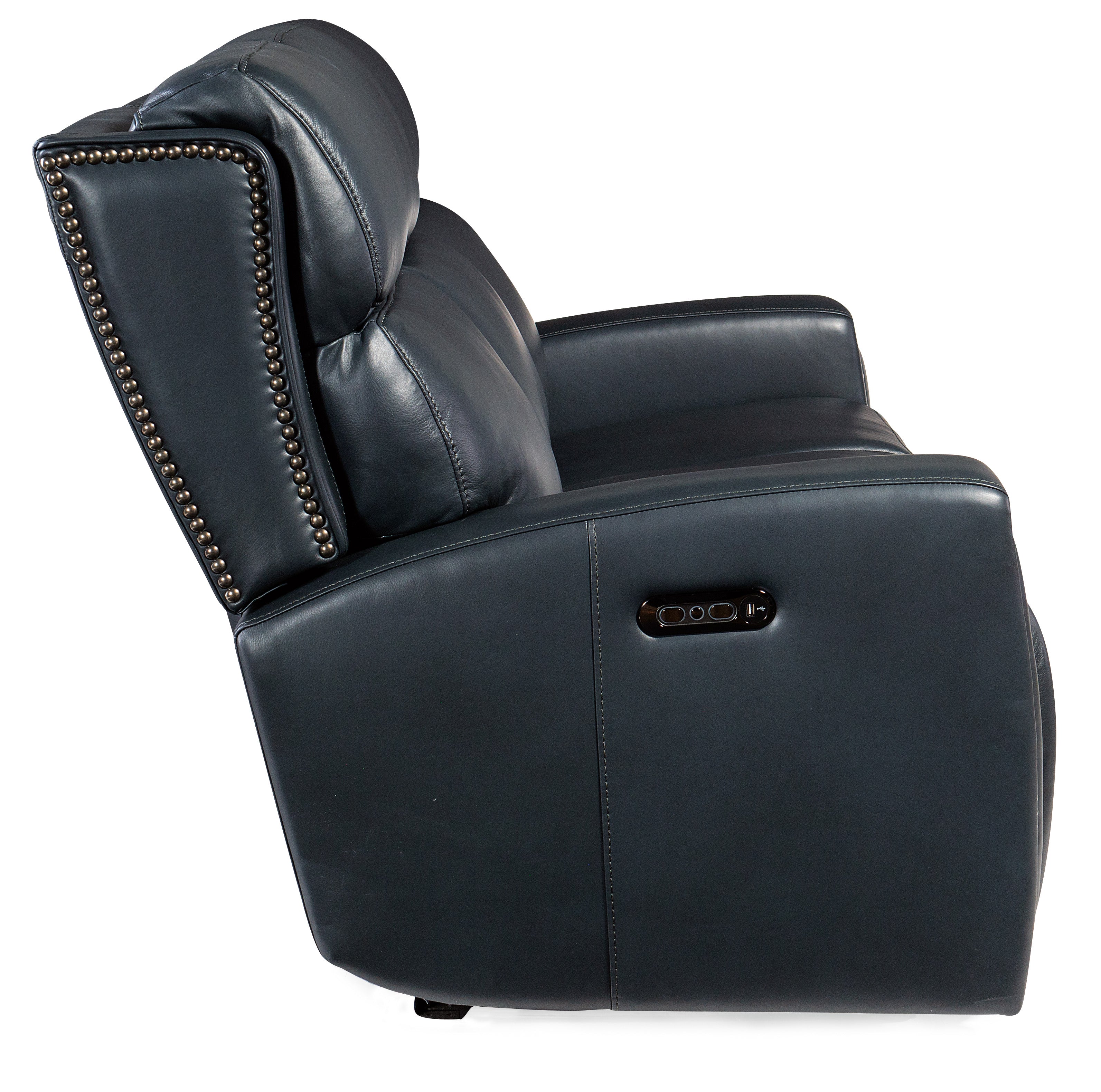 Hooker Furniture Ruthe ZeroG Power Sofa with Power Headrest & Hidden Console in Medium Blue