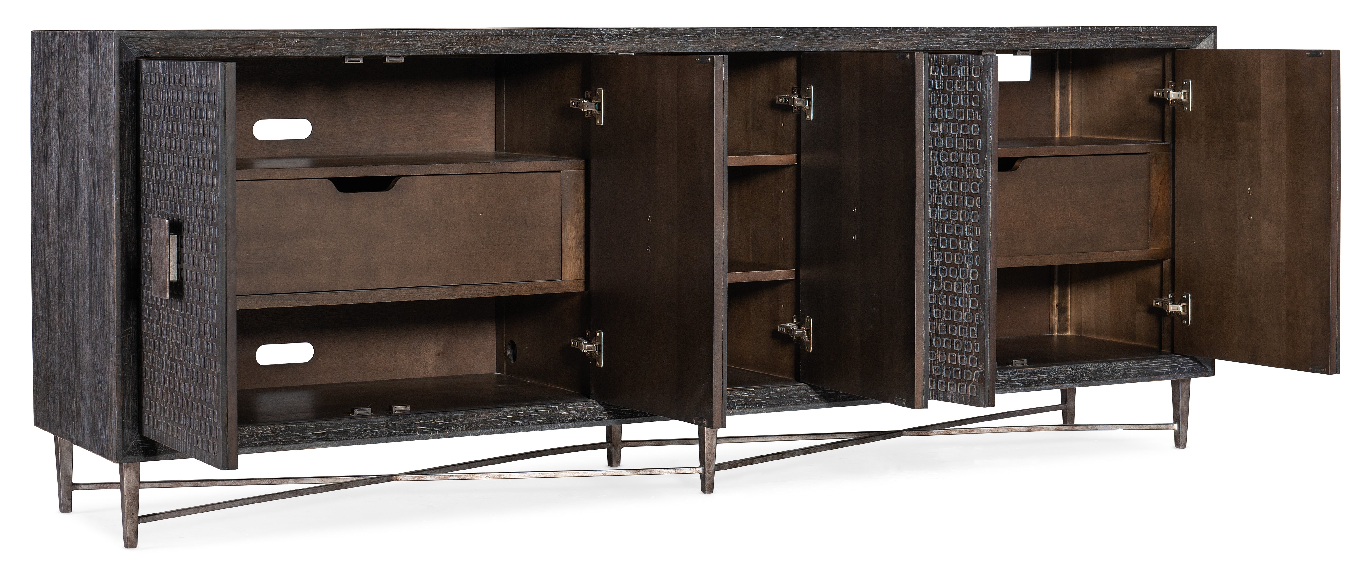 Hooker Furniture Melange Keenan Five Door Credenza in Dark Brown