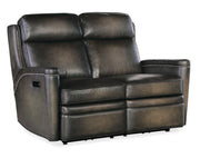 Hooker Furniture Hamilton Power Loveseat with Power Headrest in Grey