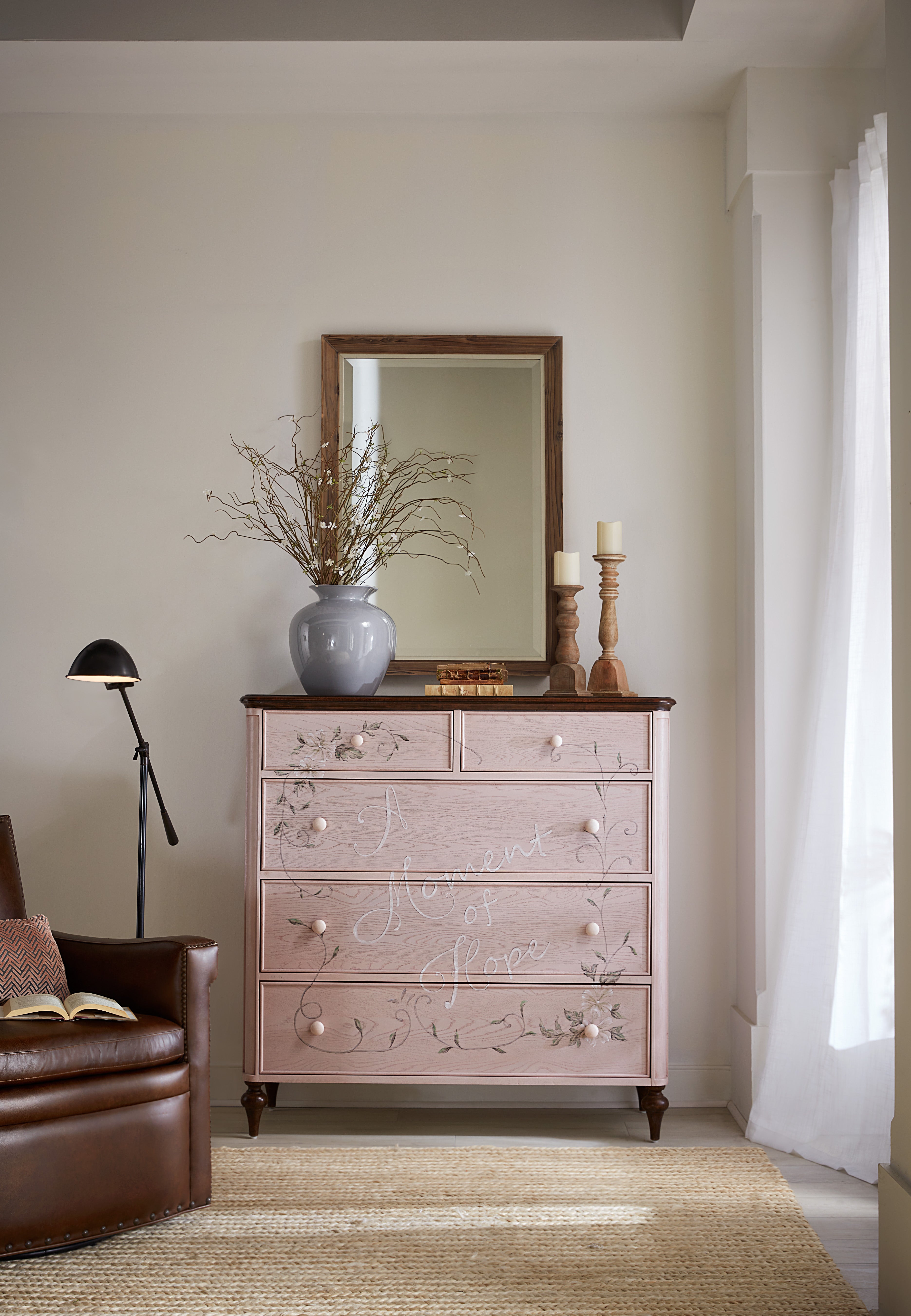 Hooker Furniture Moment of Hope Chest in Light Pink