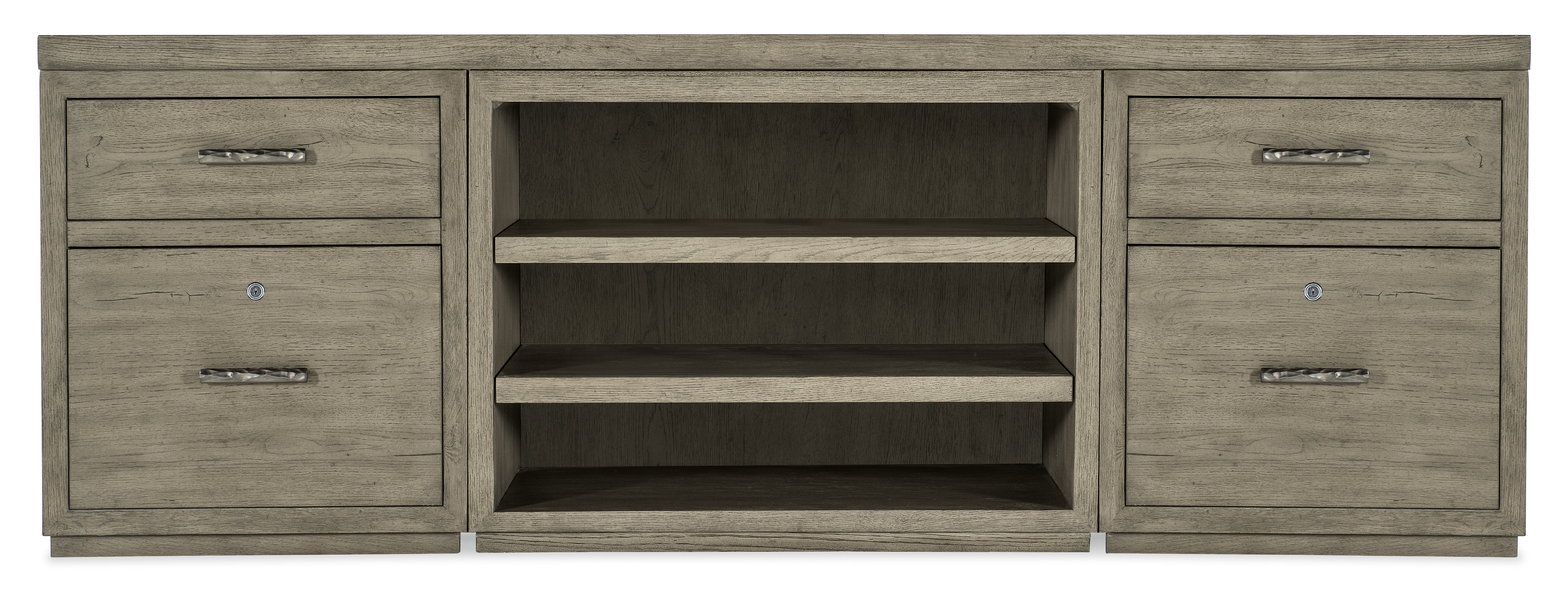 Hooker Furniture Linville Falls 84" Credenza with Two Files and Open Desk Cabinet