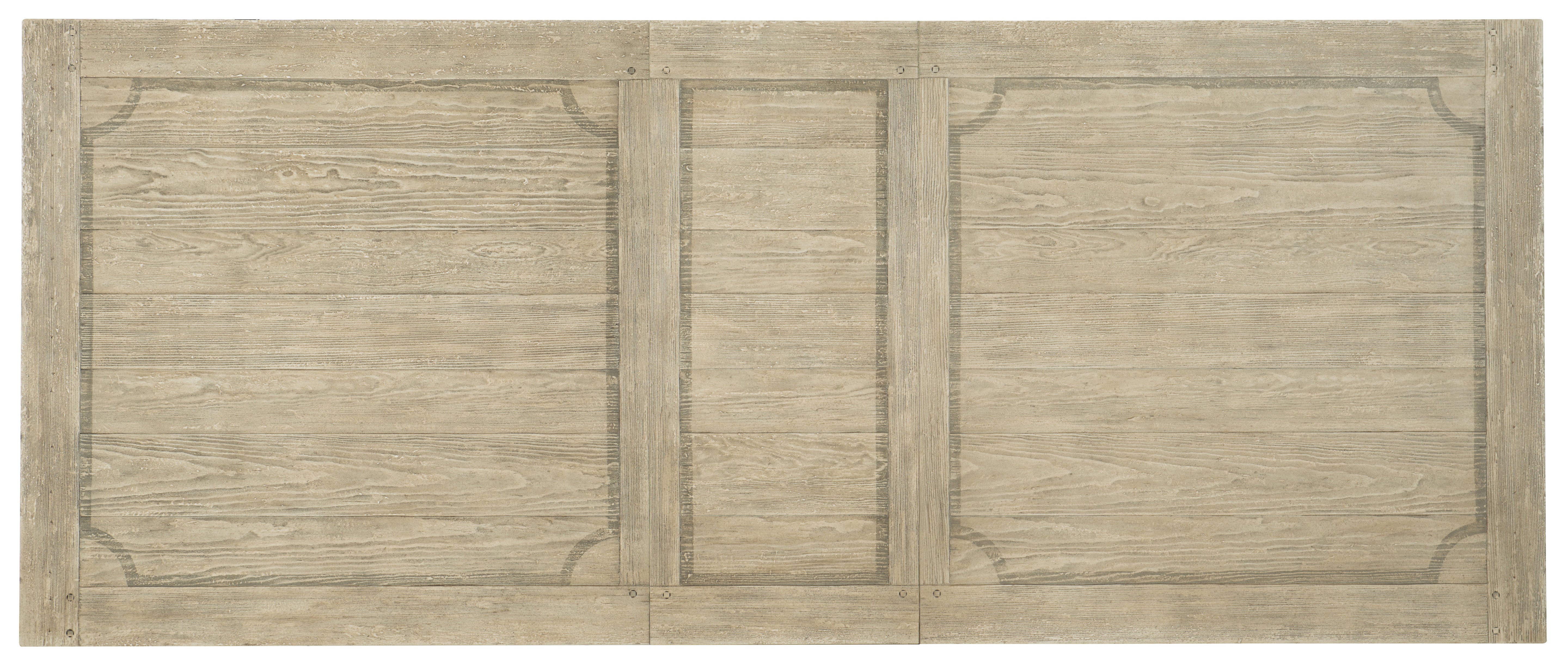 Hooker Furniture Ciao Bella 84in Trestle Table with 2-18in Leaves-Flaky White/Black