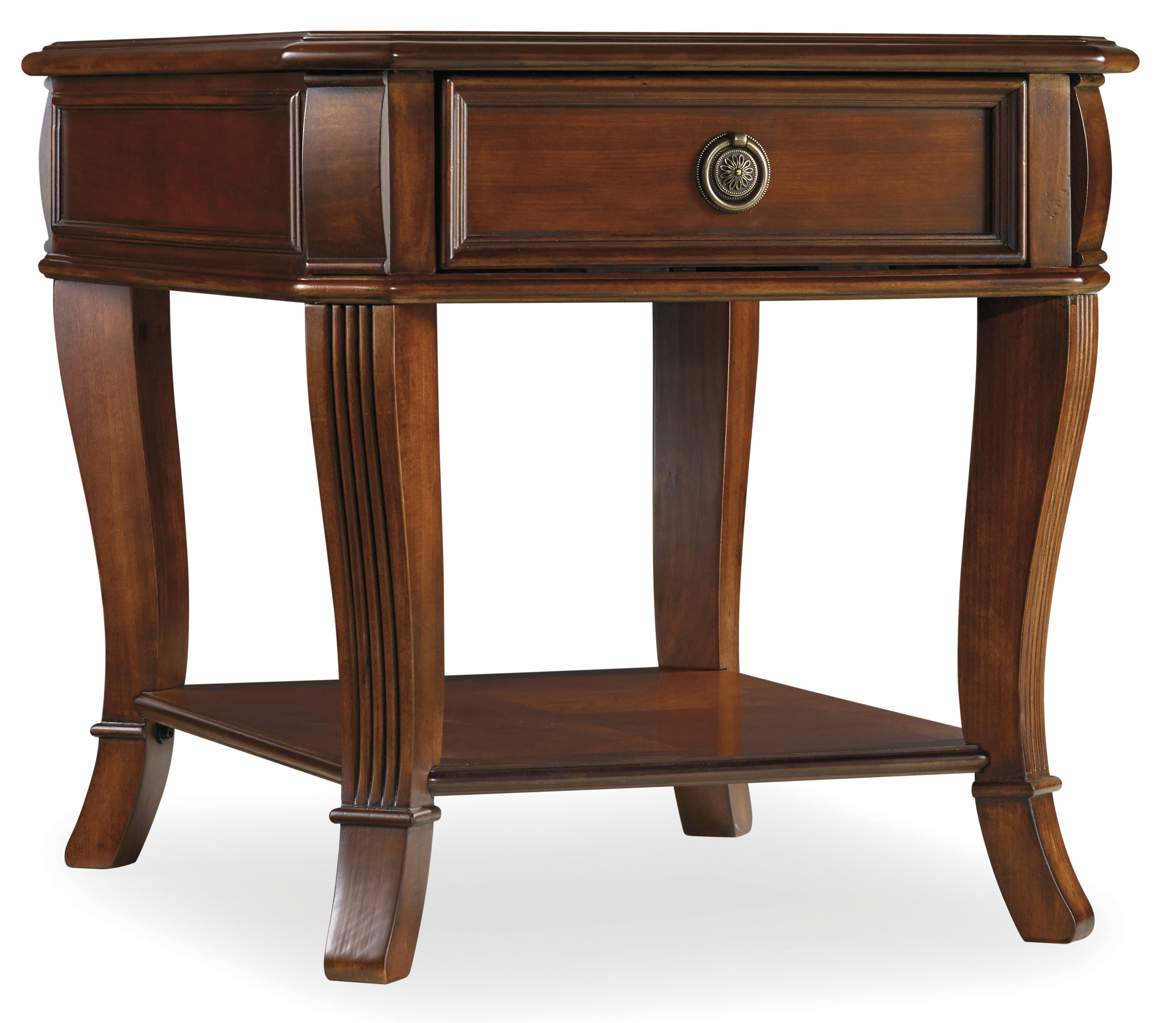 Hooker Furniture Brookhaven End Table in Medium Brown