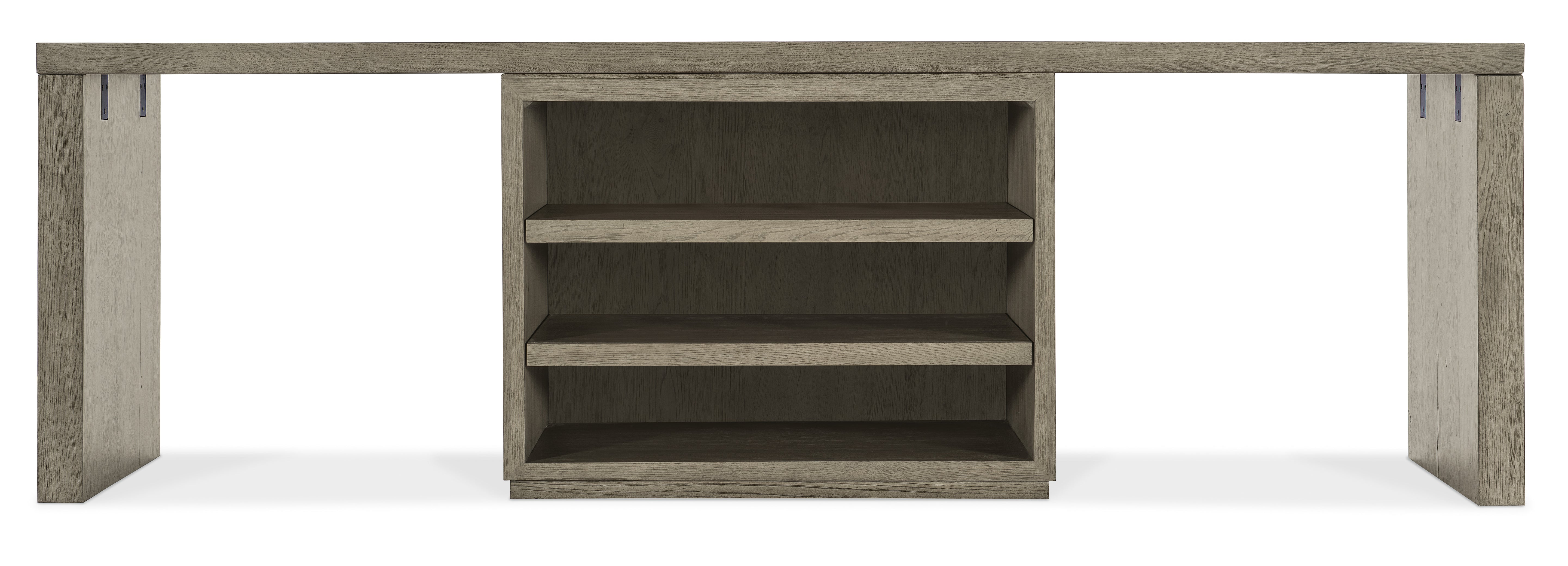 Hooker Furniture Linville Falls 96" Desk with Centered Open Desk Cabinet